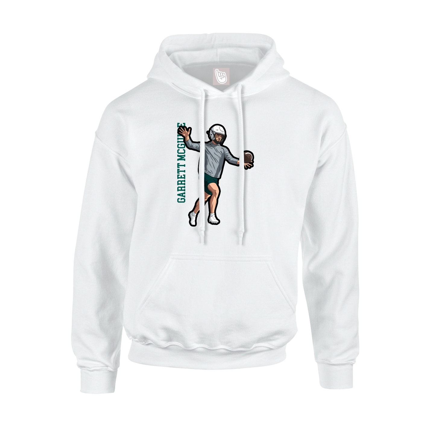 Youth Hoodie — Name Vertical in White