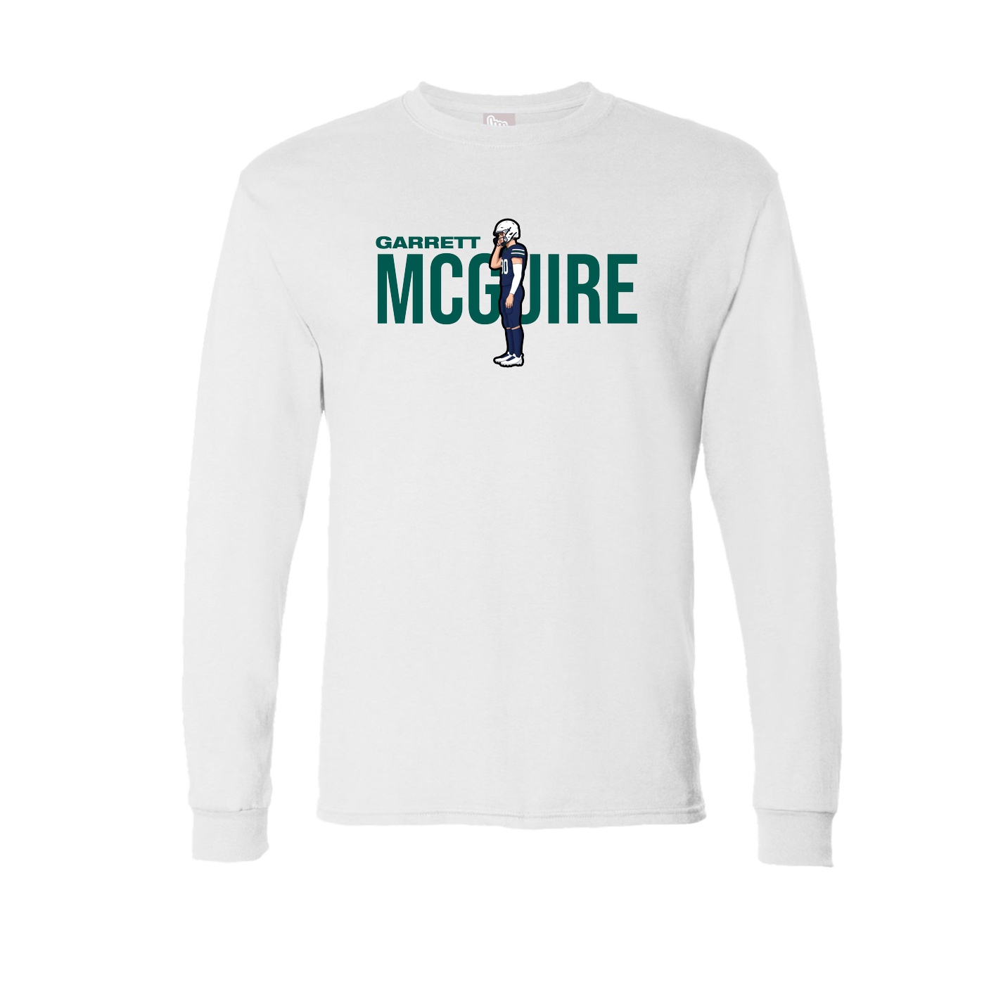 Long Sleeve Tee — Player Name in White