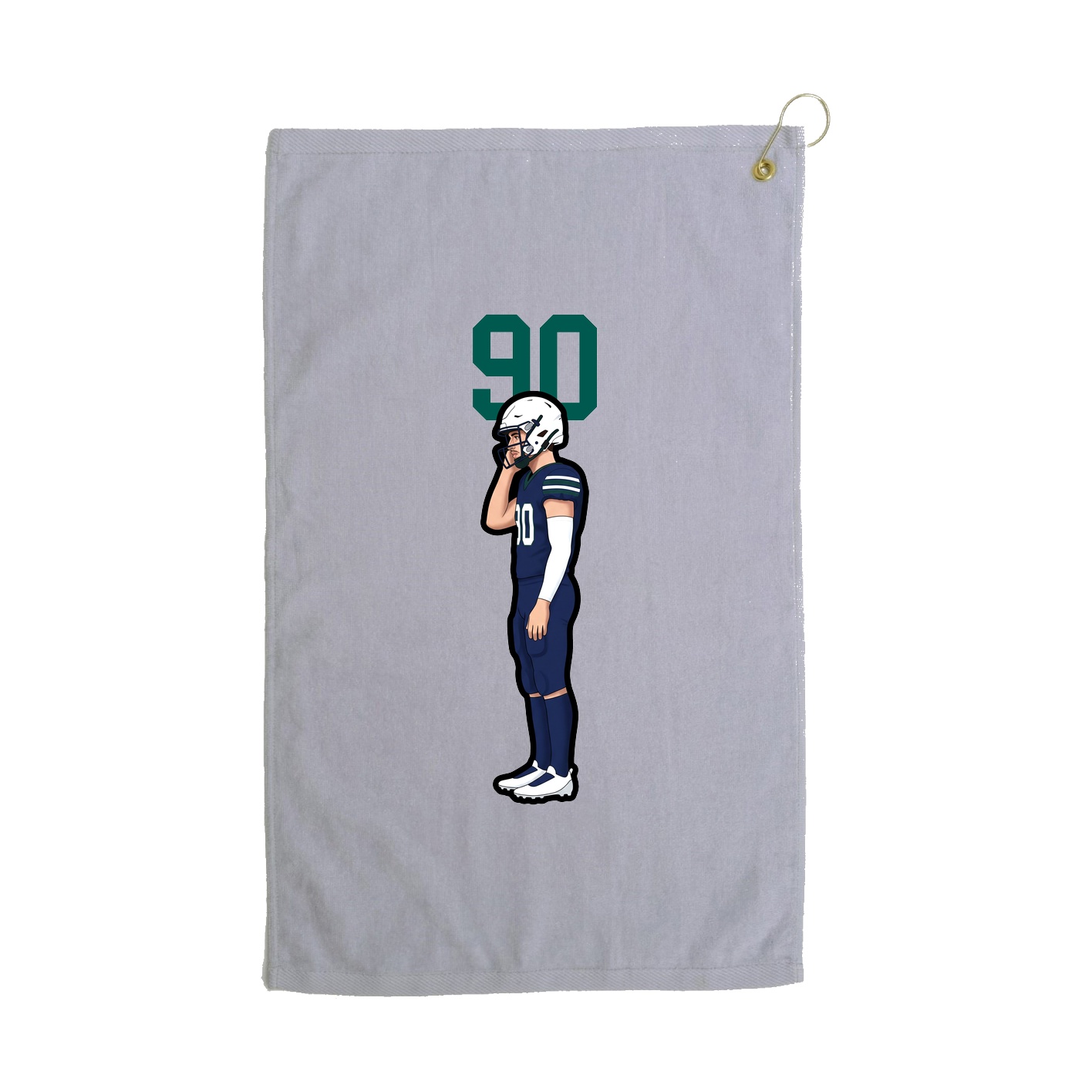 Golf Towel — Number Top in Grey