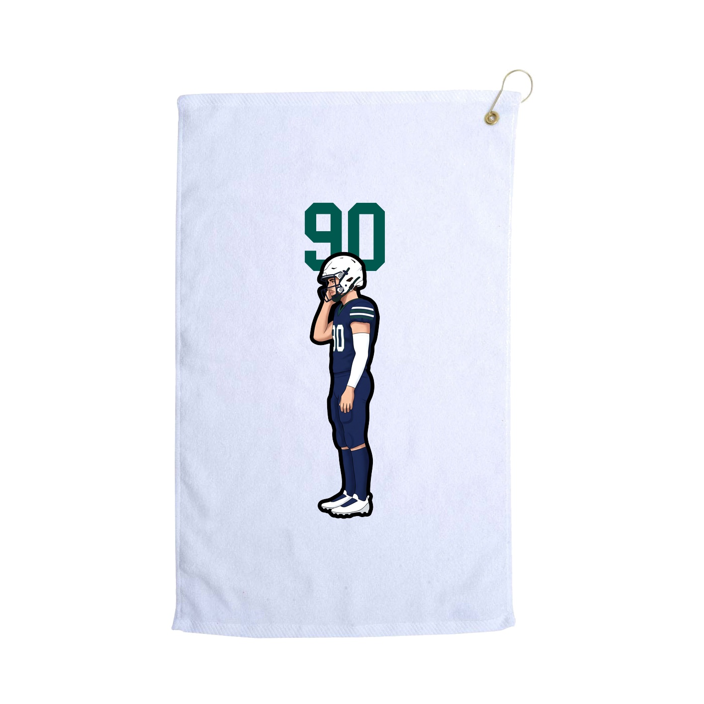 Golf Towel — Number Top in White