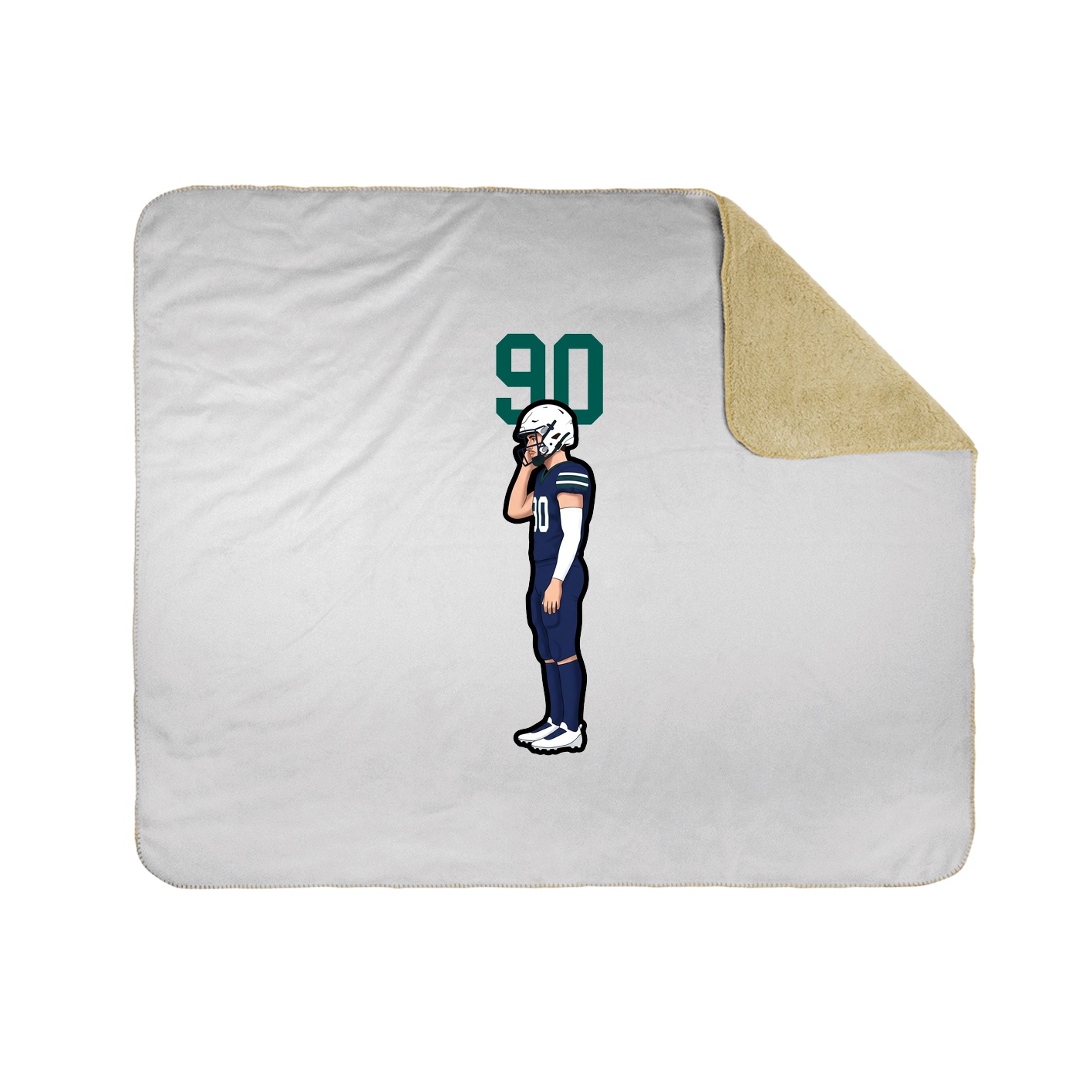 Throw Blanket — Number Top in White