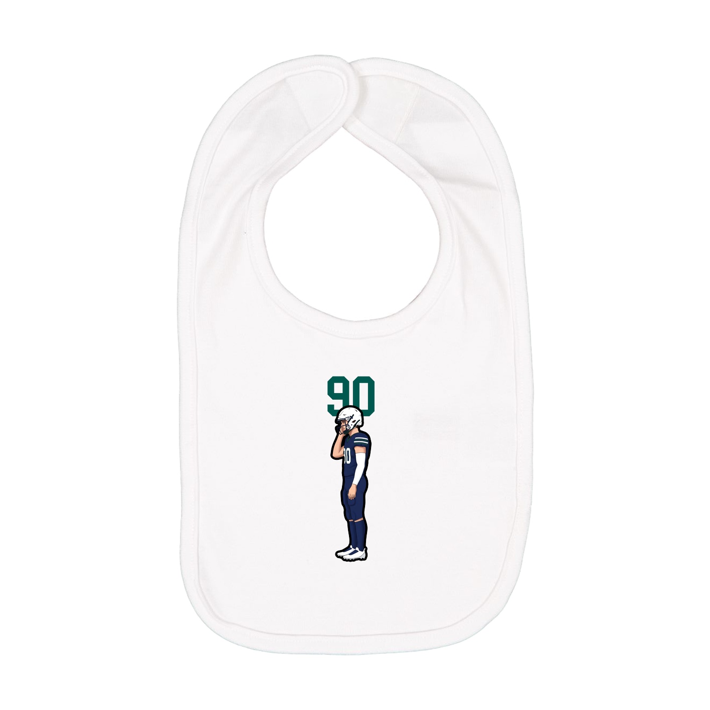 Infant Bib — Number Top in White