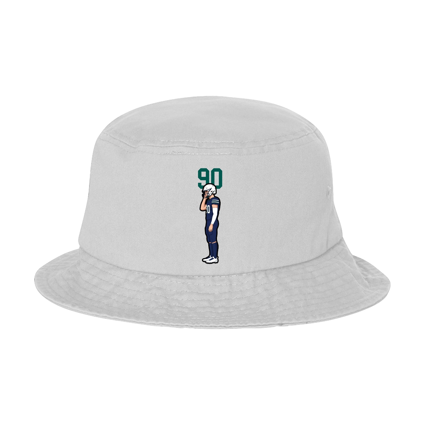 Bucket Cap — Number Top in White