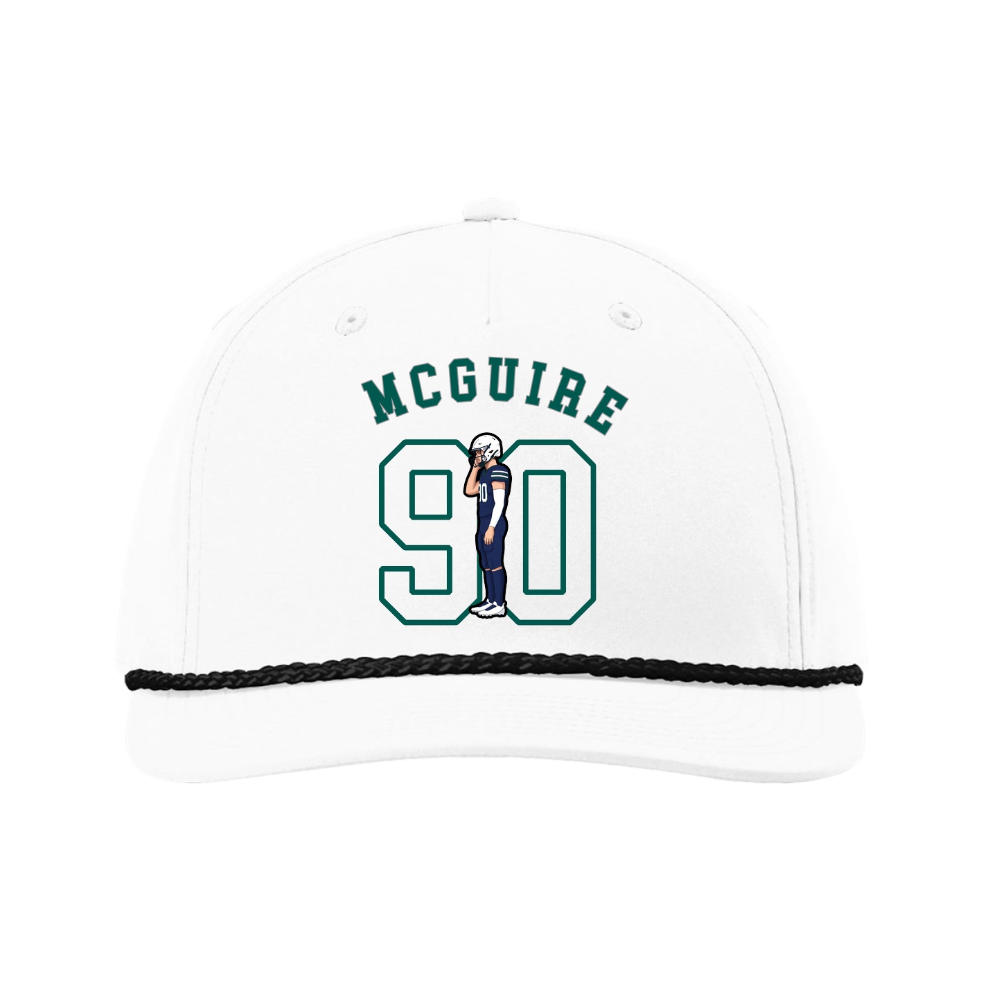 Five-Panel Classic Rope Cap — Shirsey Arch in White