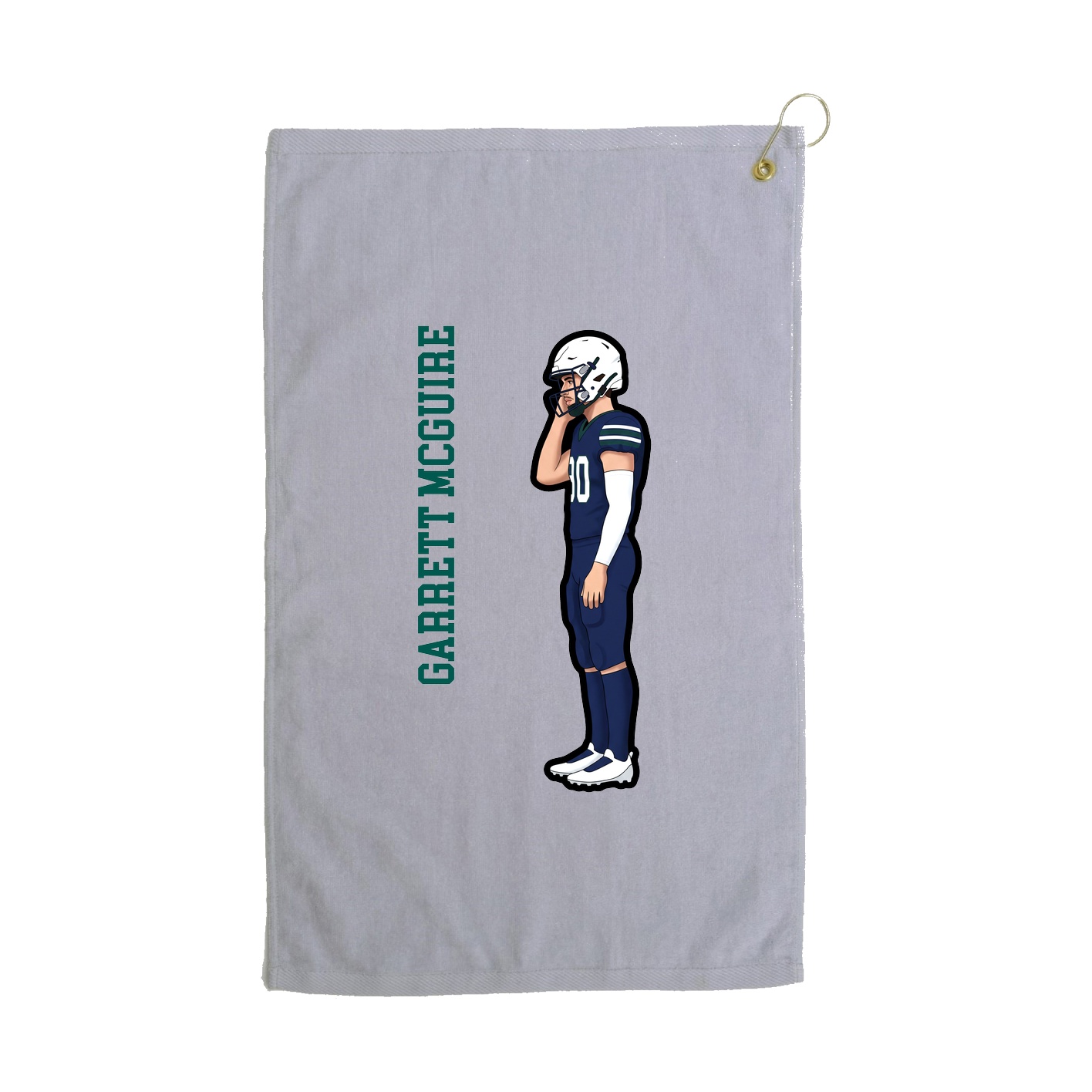 Golf Towel — Name Vertical in Grey