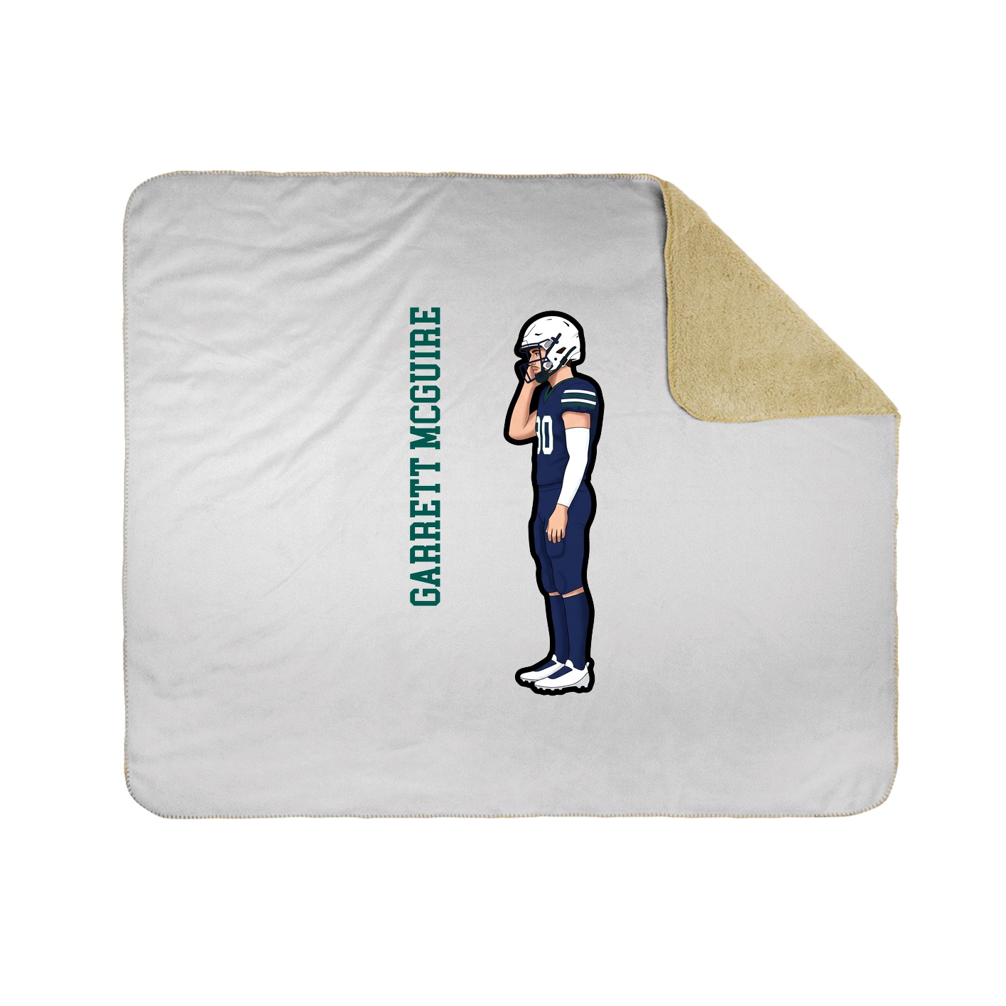 Throw Blanket — Name Vertical in White