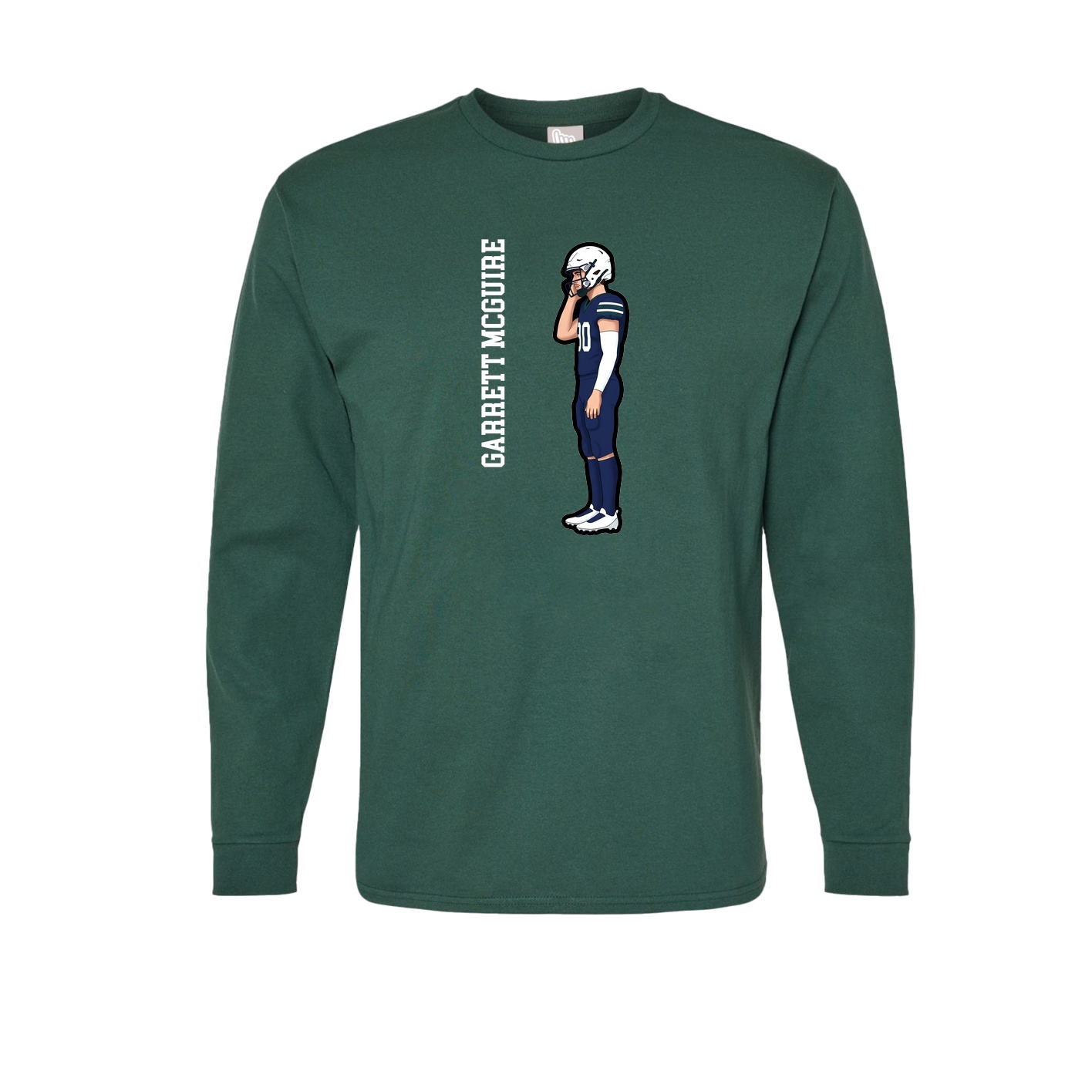 Long Sleeve Tee — Name Vertical in Green