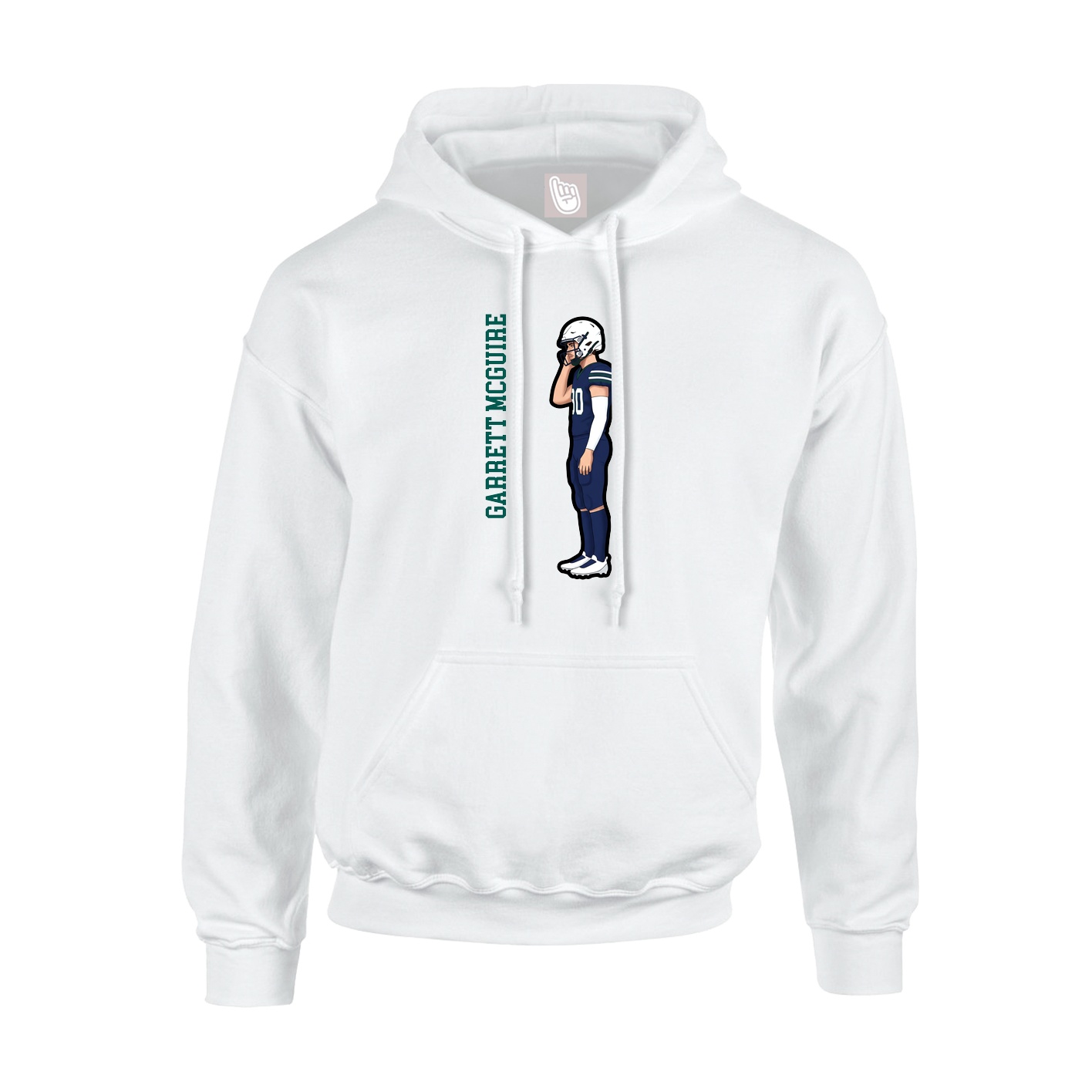 Hoodie — Name Vertical in White