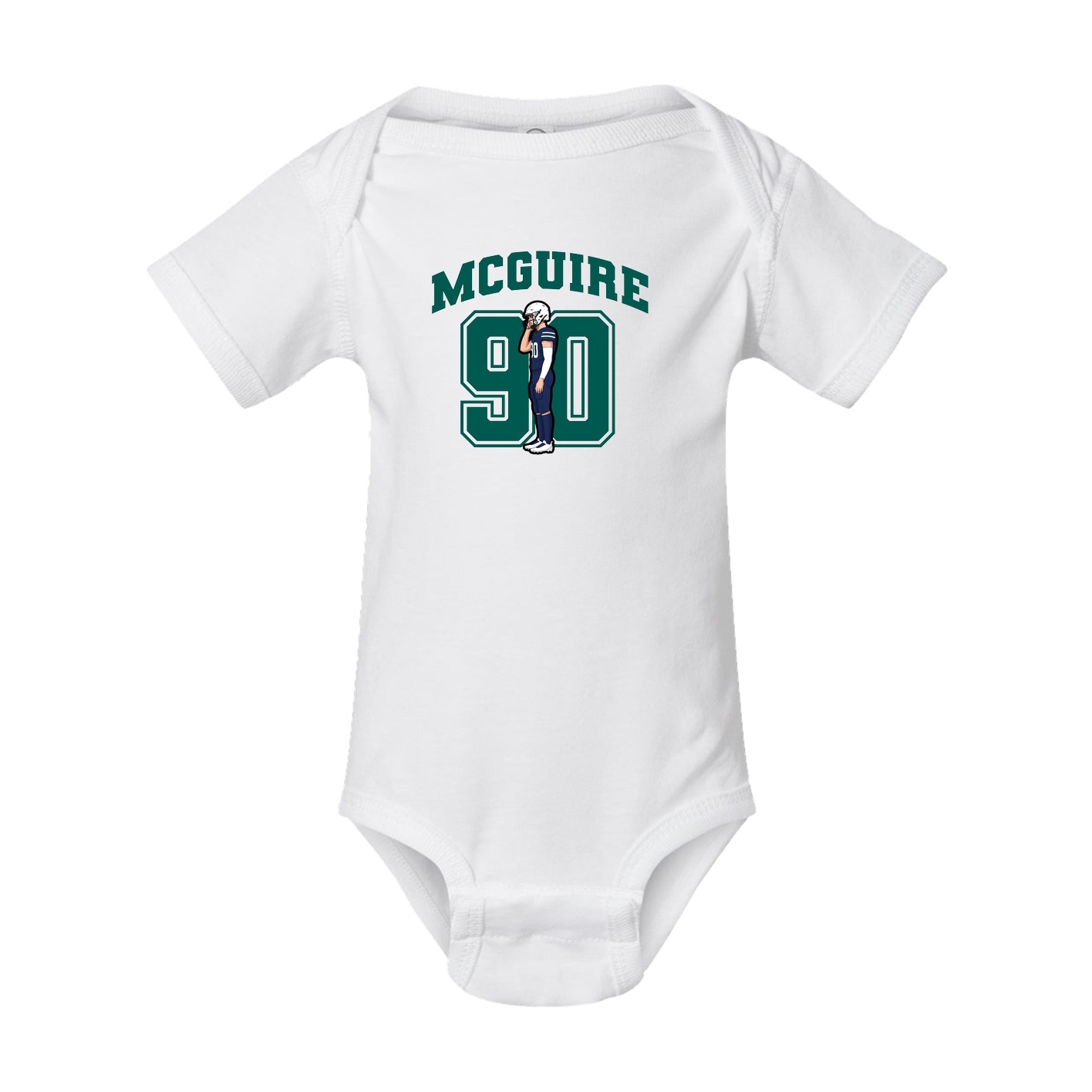 Baby Onesie — Number in White