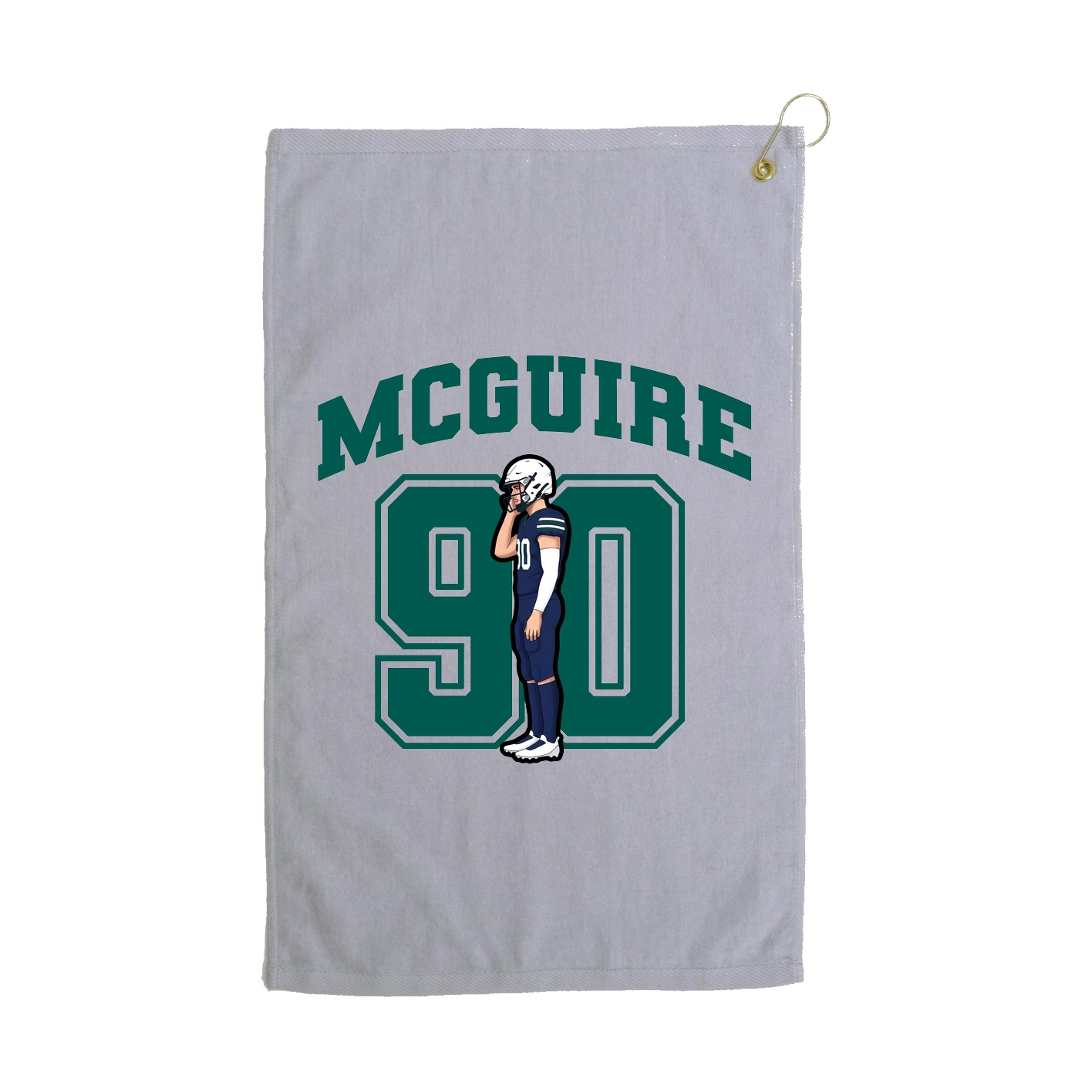Golf Towel — Number in Grey