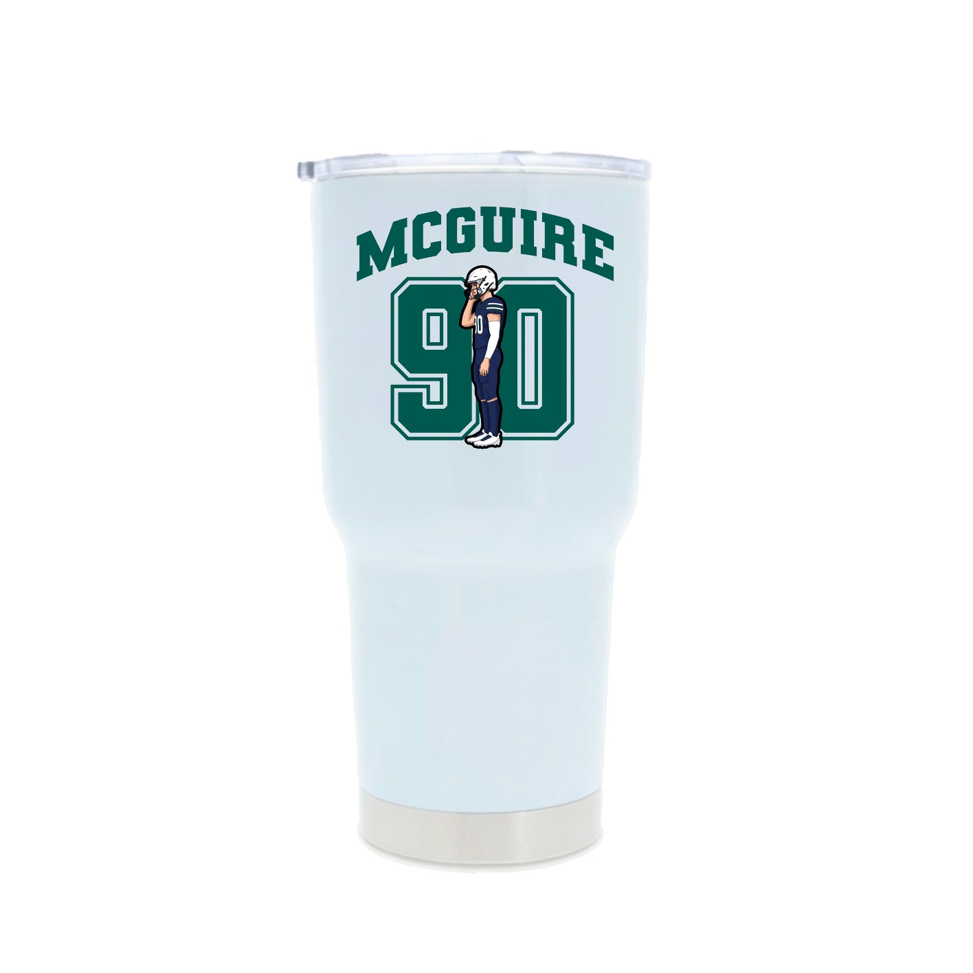30oz Stainless Steel Tumbler — Number in White