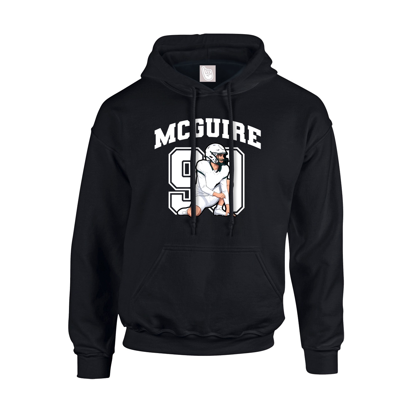Youth Hoodie — Number in Black