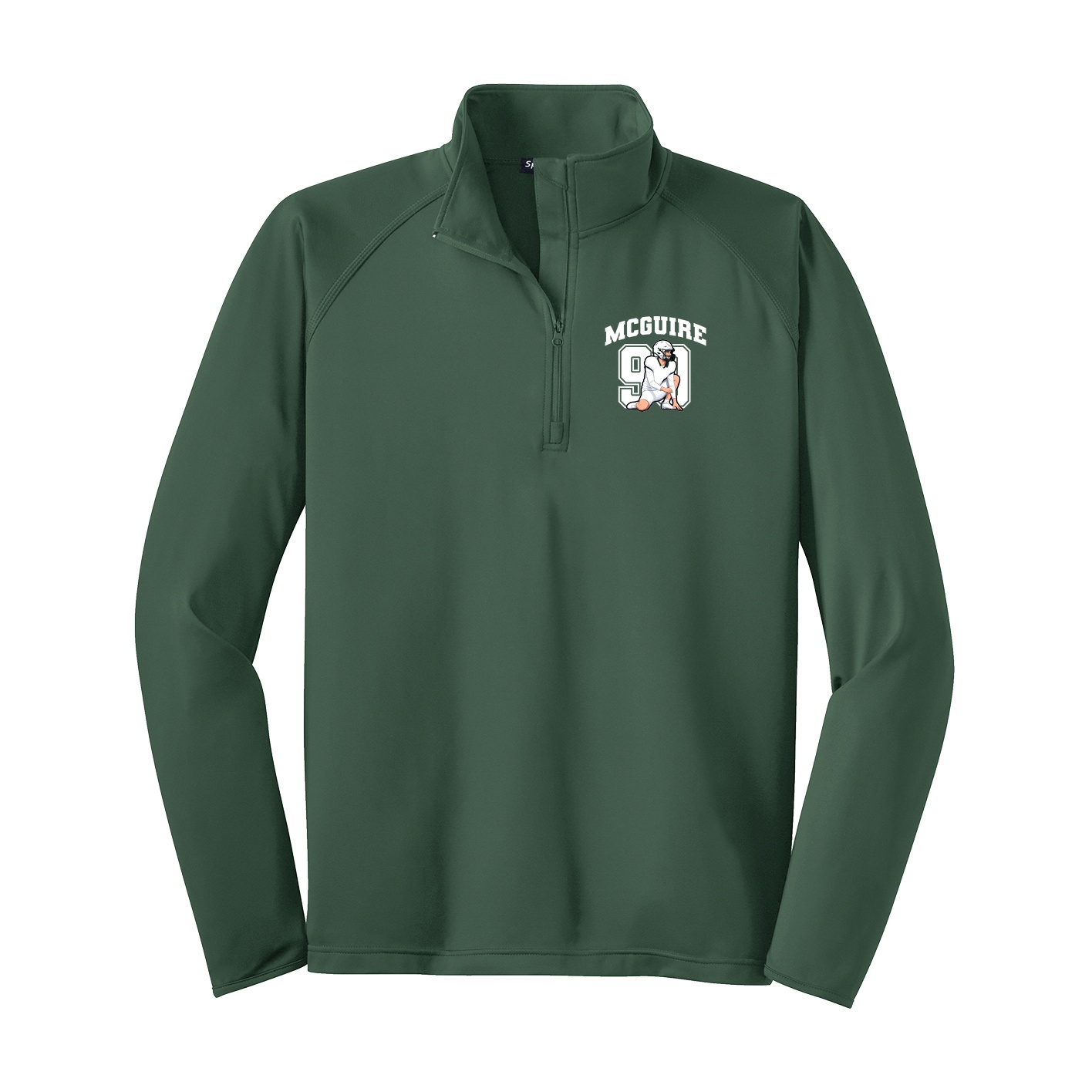 Q-Zip Pullover — Number in Green