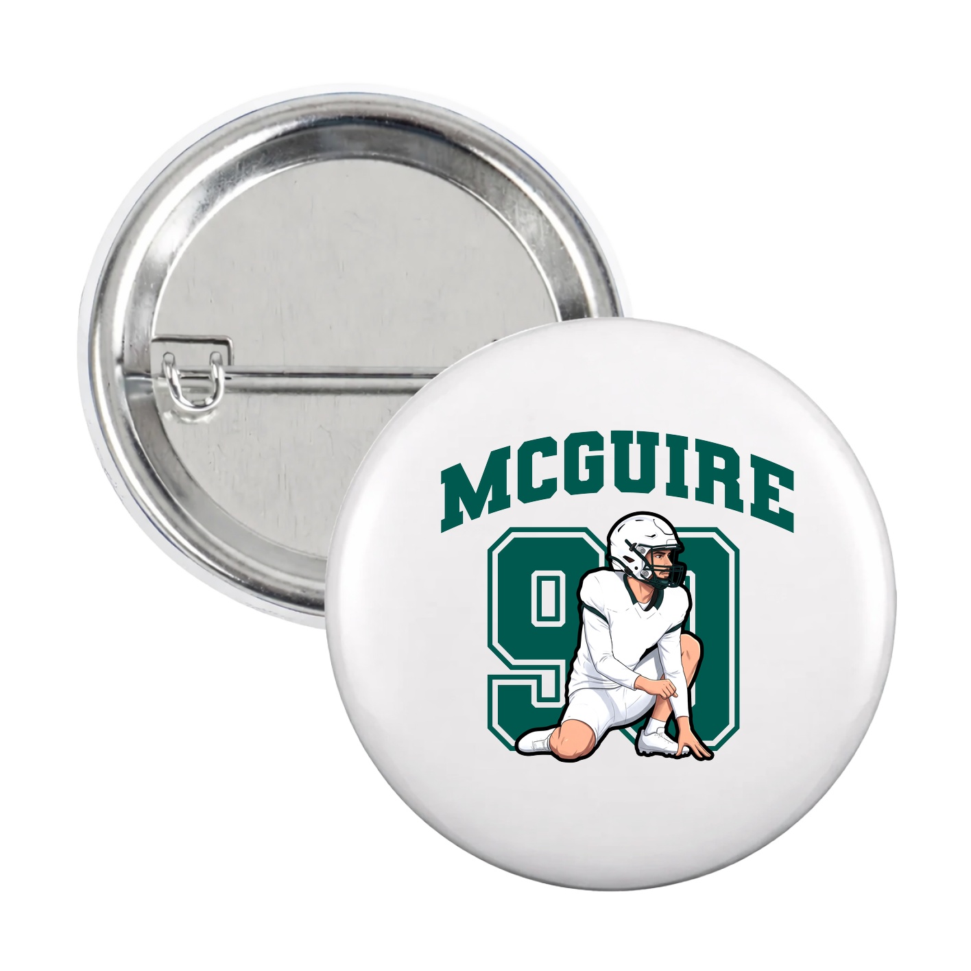 Game Day Button — Number in White