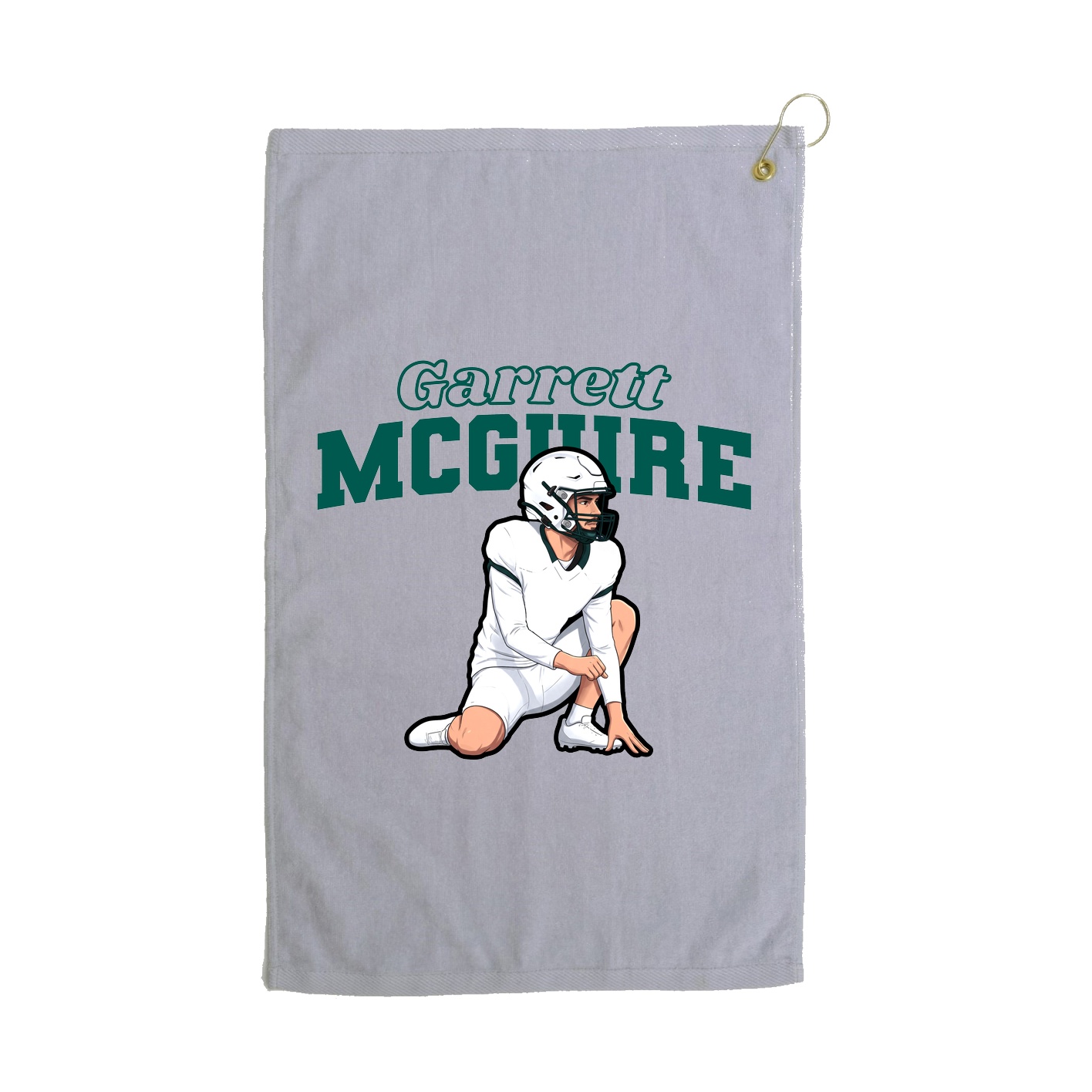 Golf Towel — Name Arch in Grey