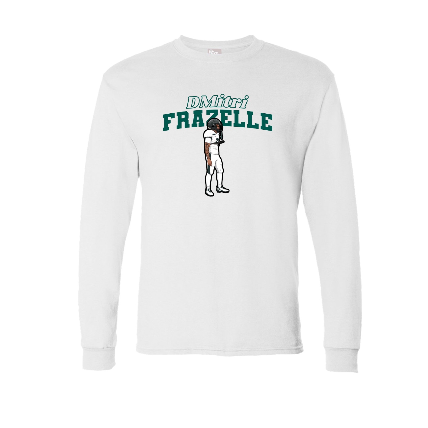 Long Sleeve Tee — Name Arch in White