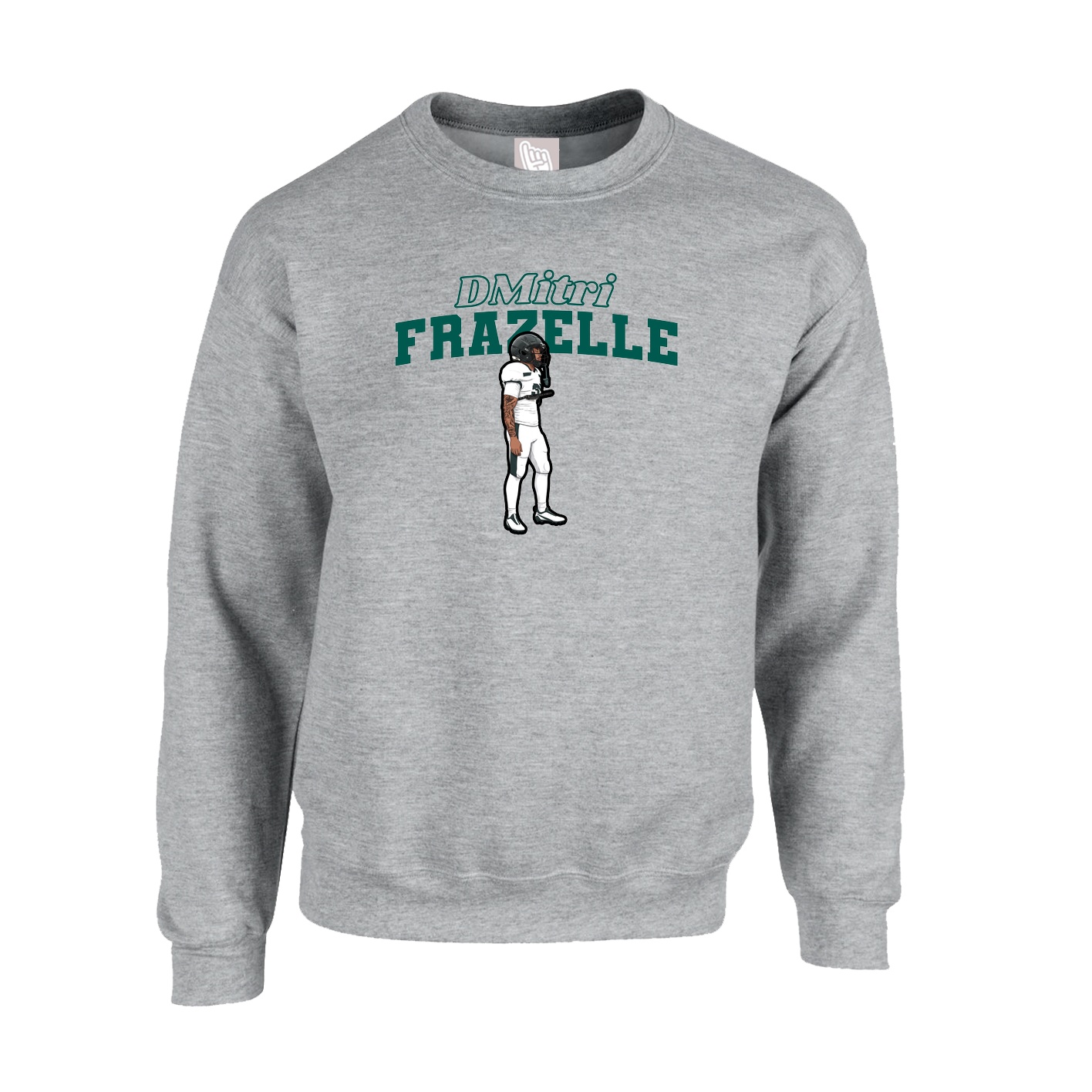 Fleece Crew — Name Arch in Grey