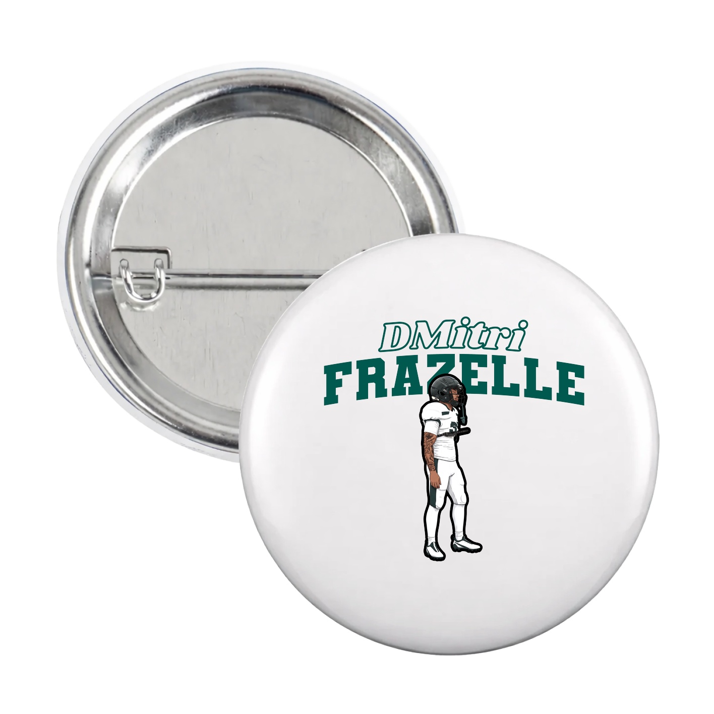 Game Day Button — Name Arch in White