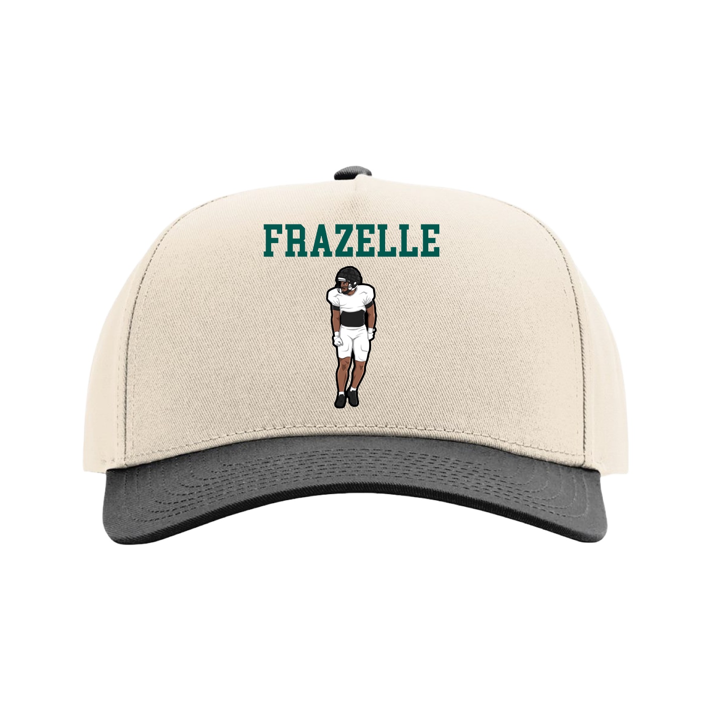 Full Fabric Five-Panel Champ Cap — Shirsey in Cream/Black