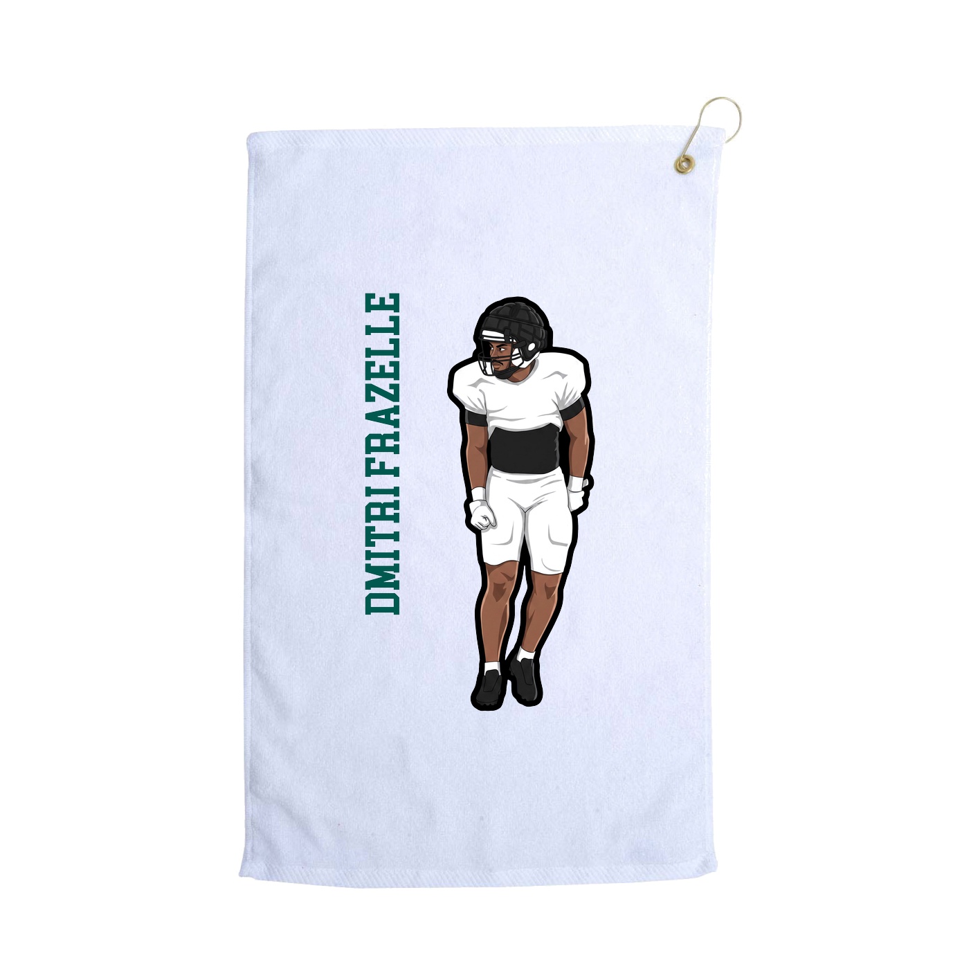 Golf Towel — Name Vertical in White