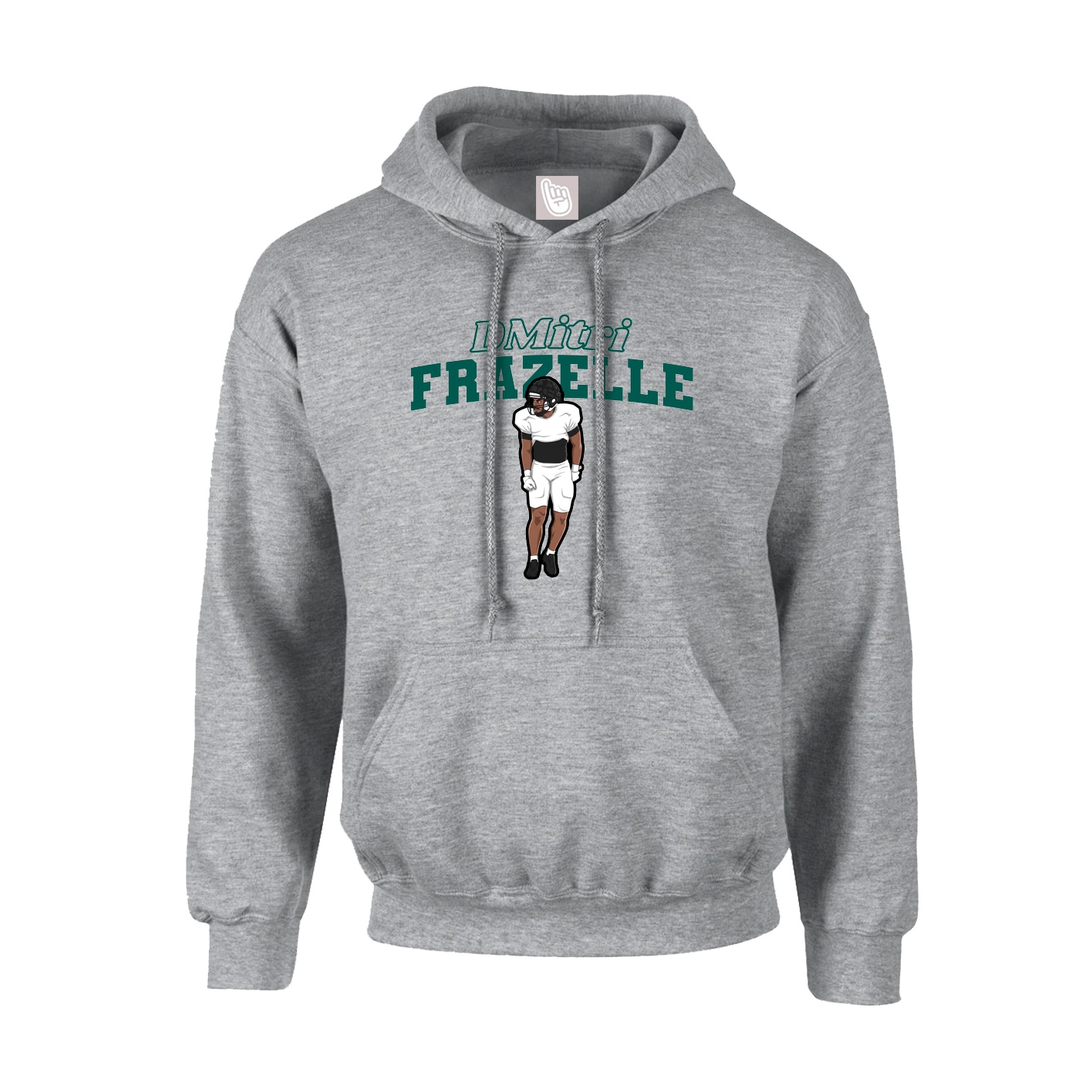 Youth Hoodie — Name Arch in Grey