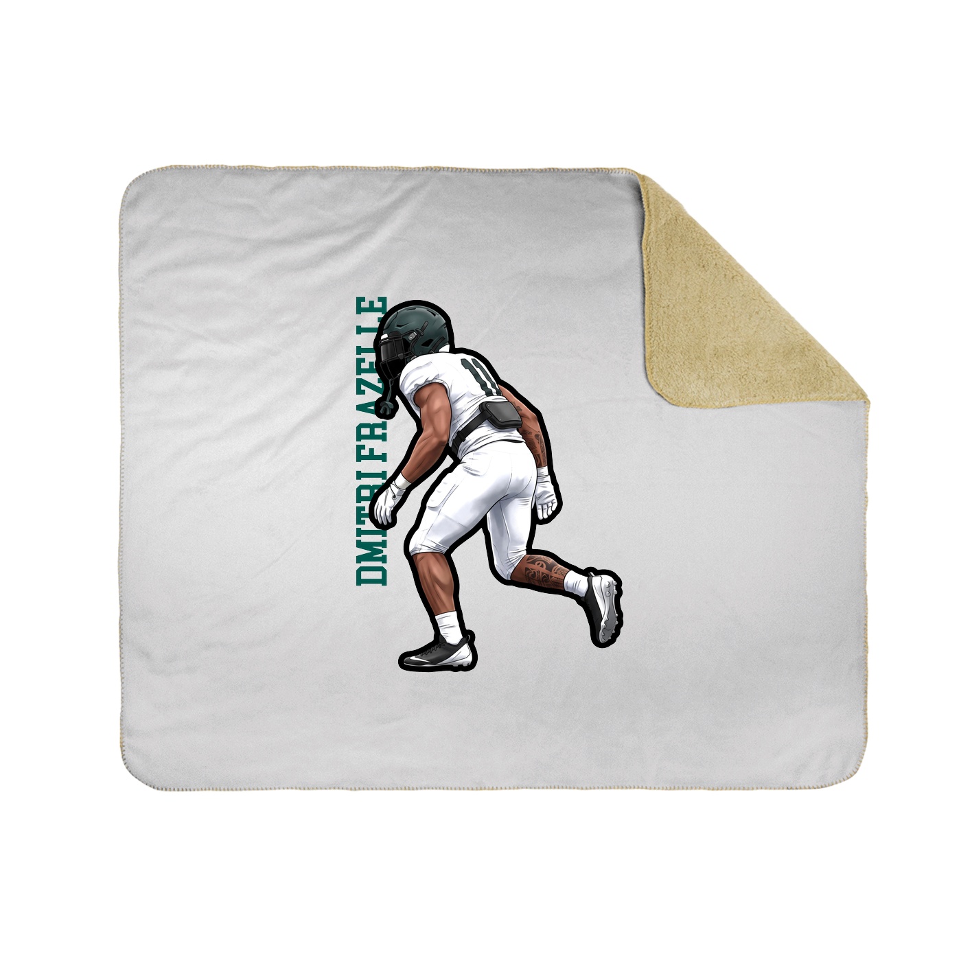 Throw Blanket — Name Vertical in White