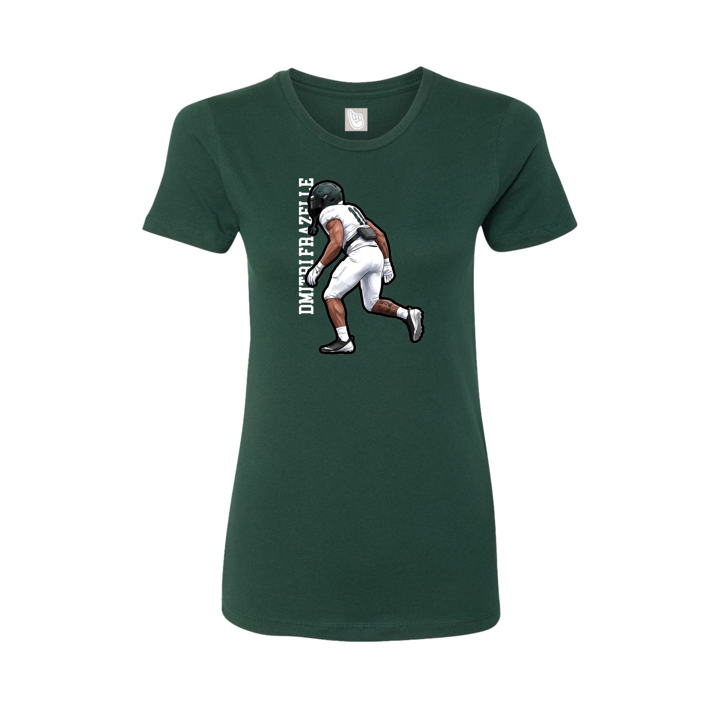 Womens Tee — Name Vertical in Green