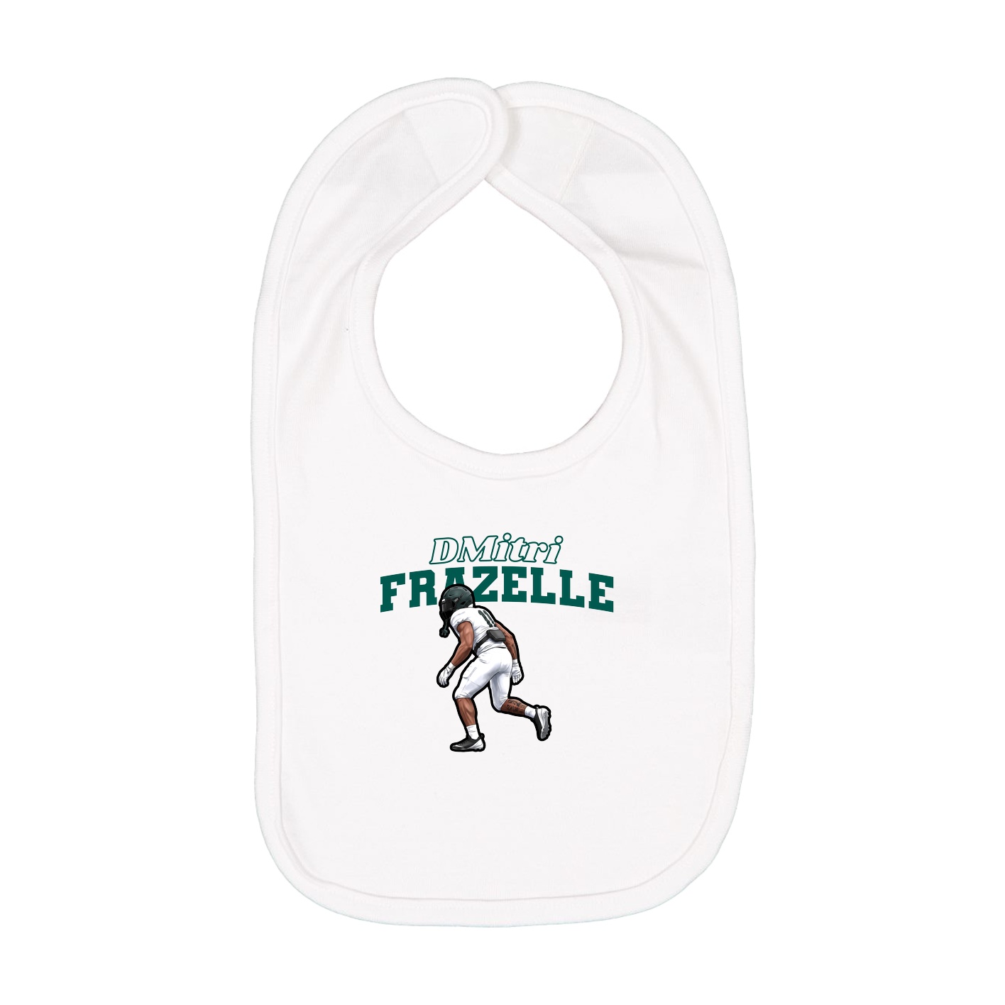 Infant Bib — Name Arch in White