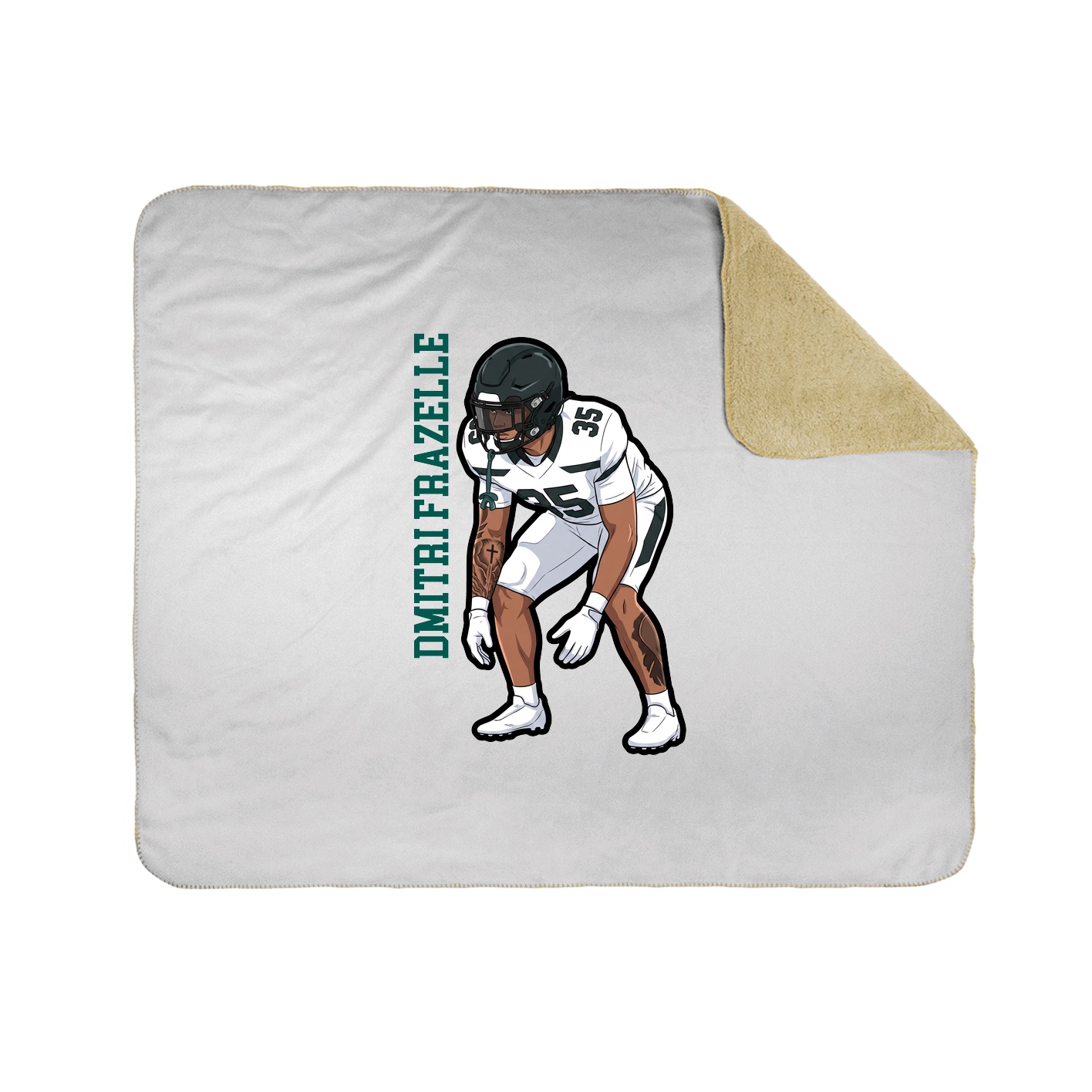 Throw Blanket — Name Vertical in White