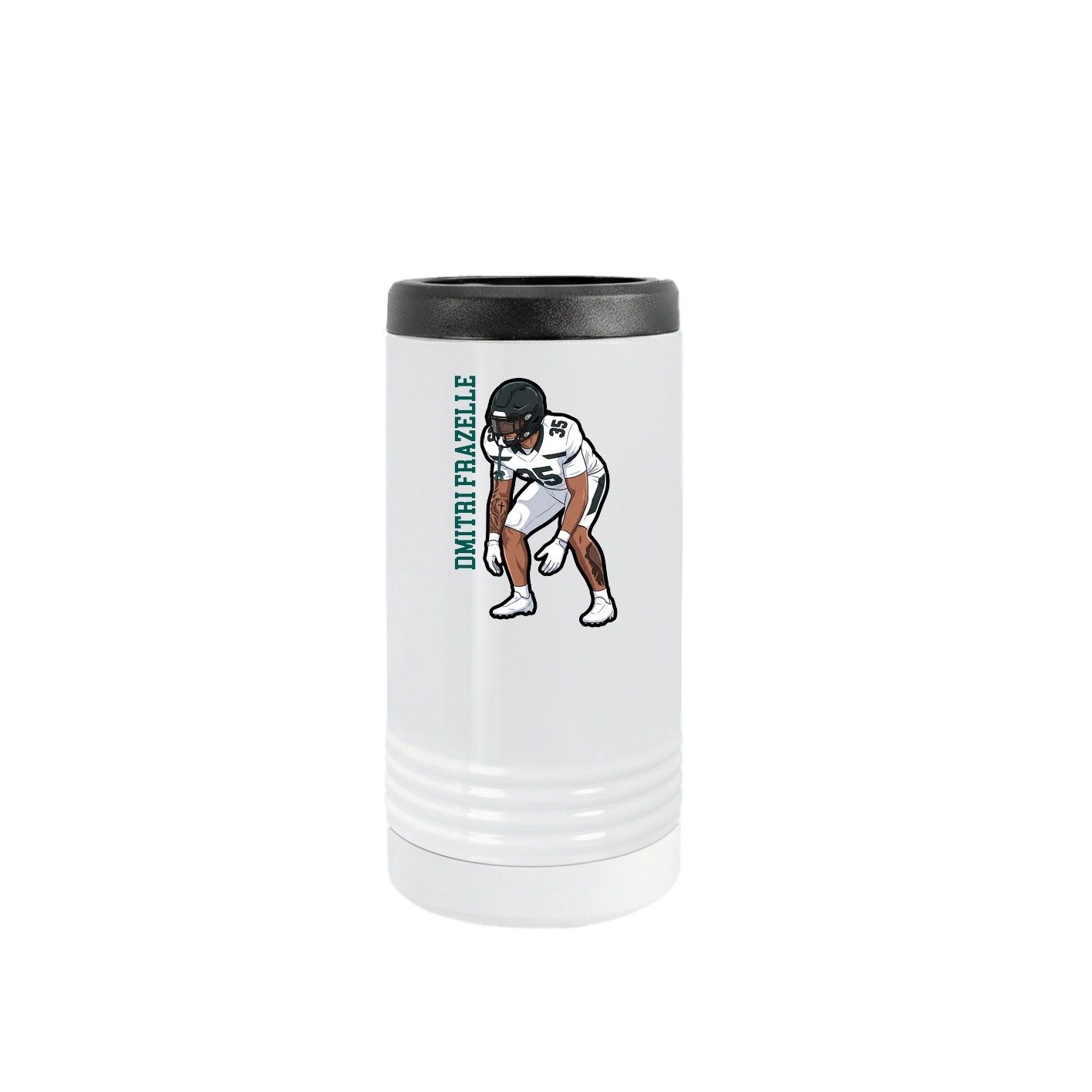 Slim Beverage Holder — Name Vertical in White