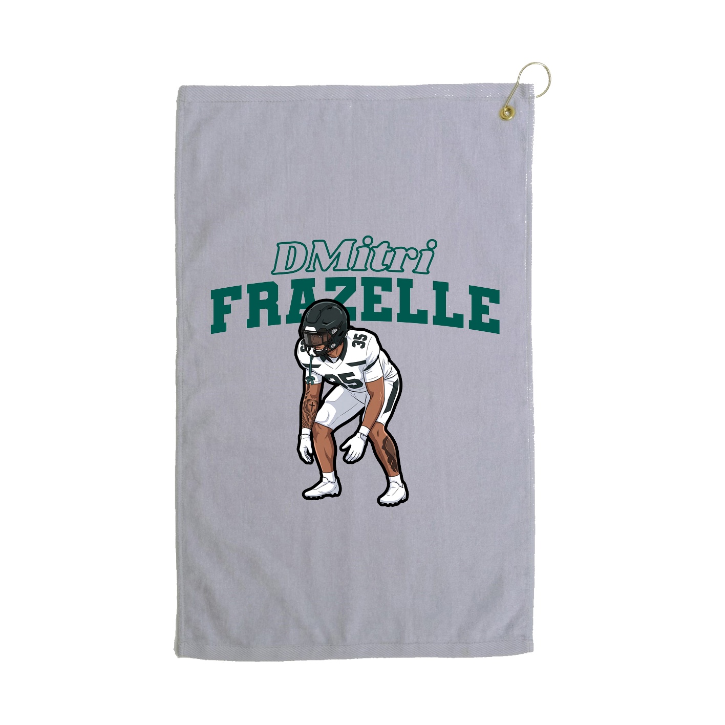 Golf Towel — Name Arch in Grey