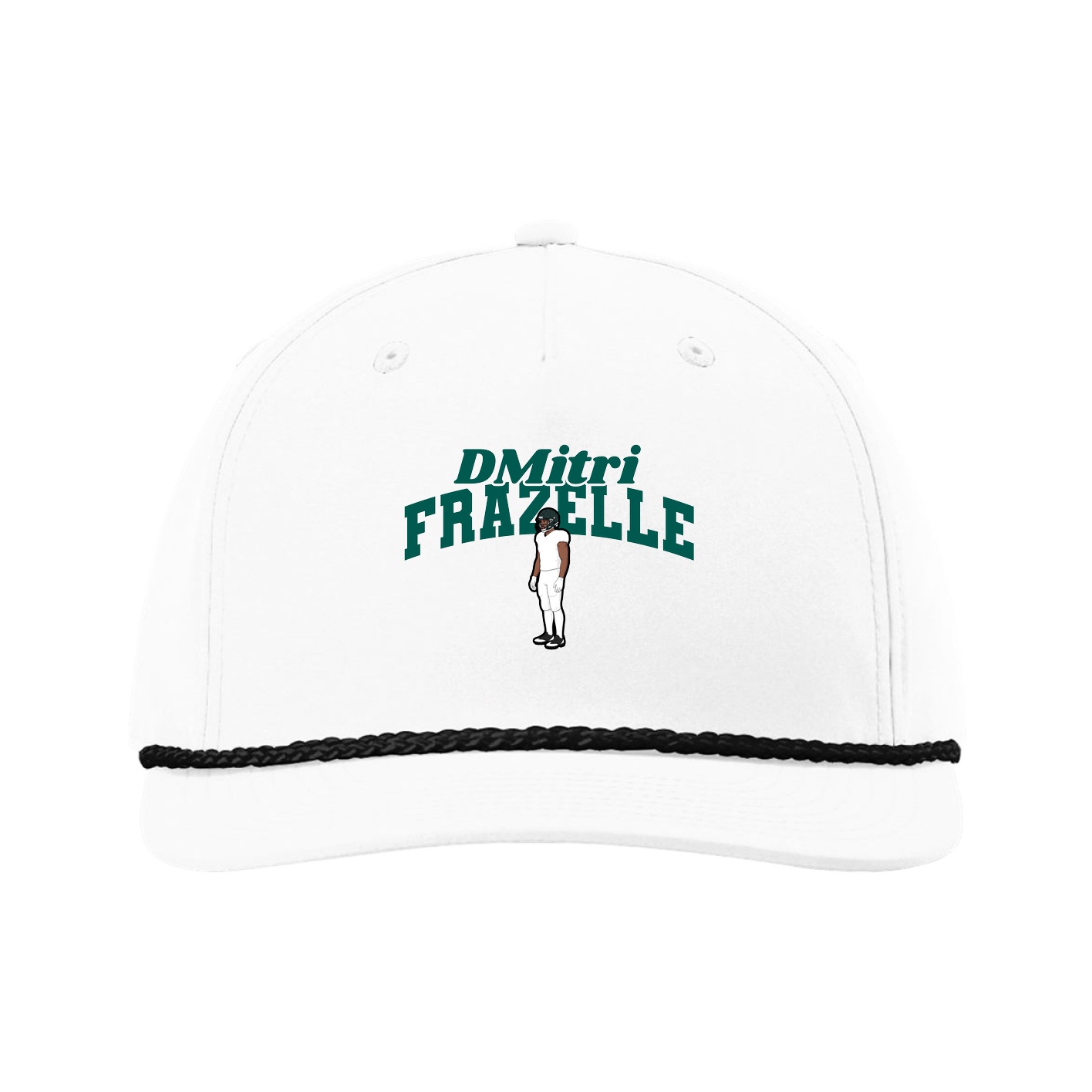 Five-Panel Classic Rope Cap — Signature Arch in White
