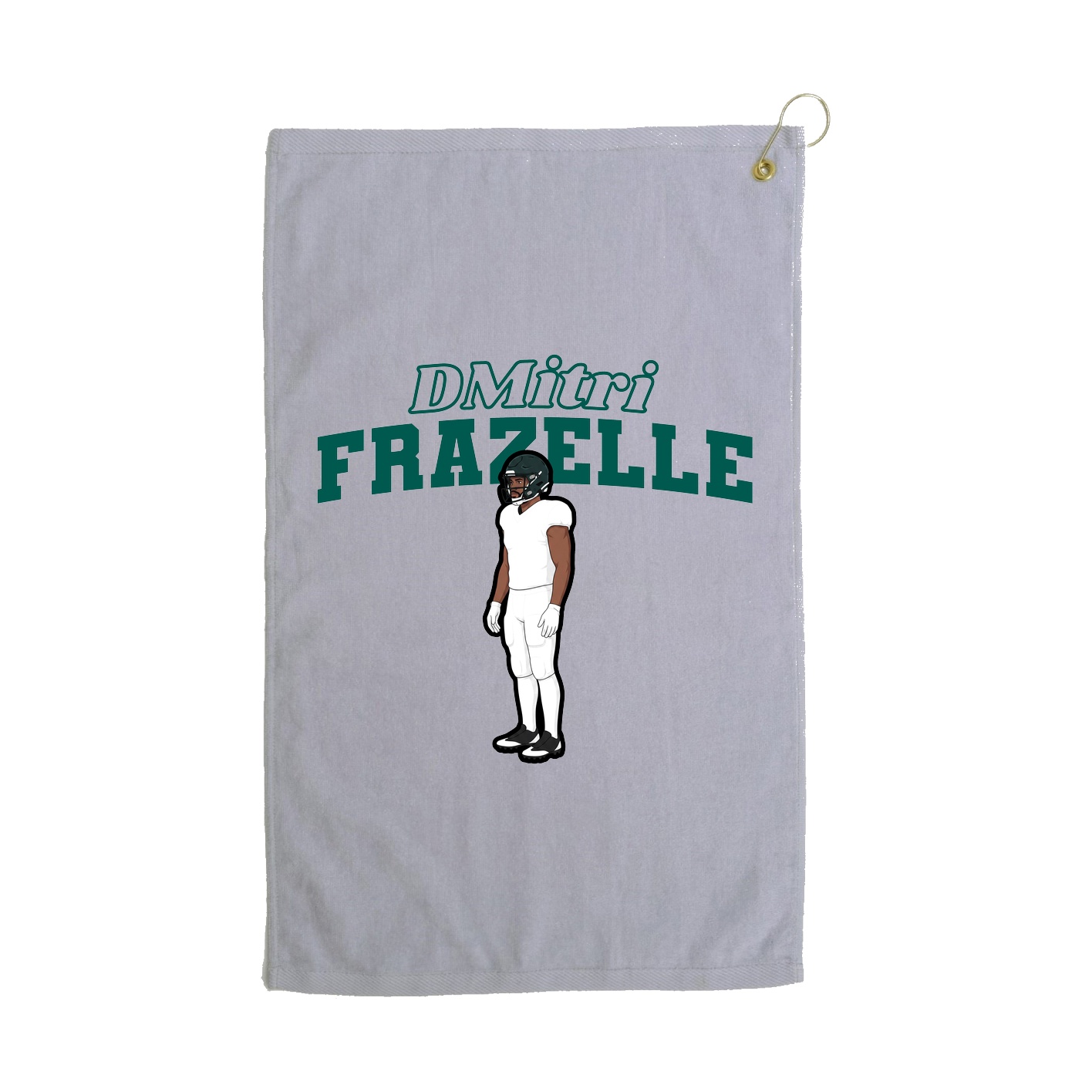 Golf Towel — Name Arch in Grey