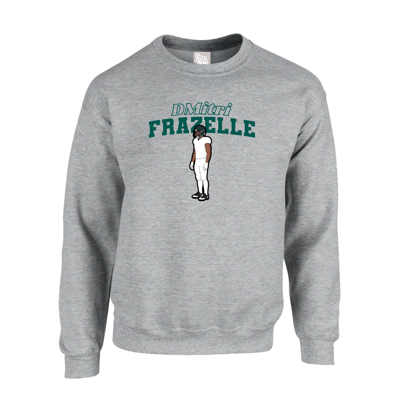 Fleece Crew — Name Arch in Grey
