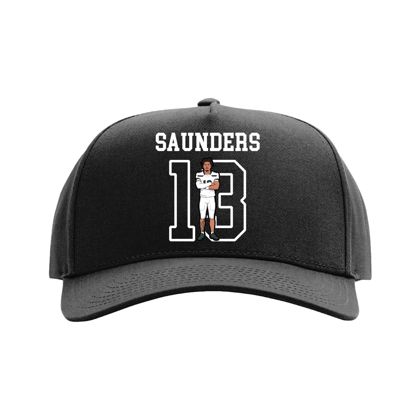 Full Fabric Five-Panel Champ Cap — Shirsey in Black