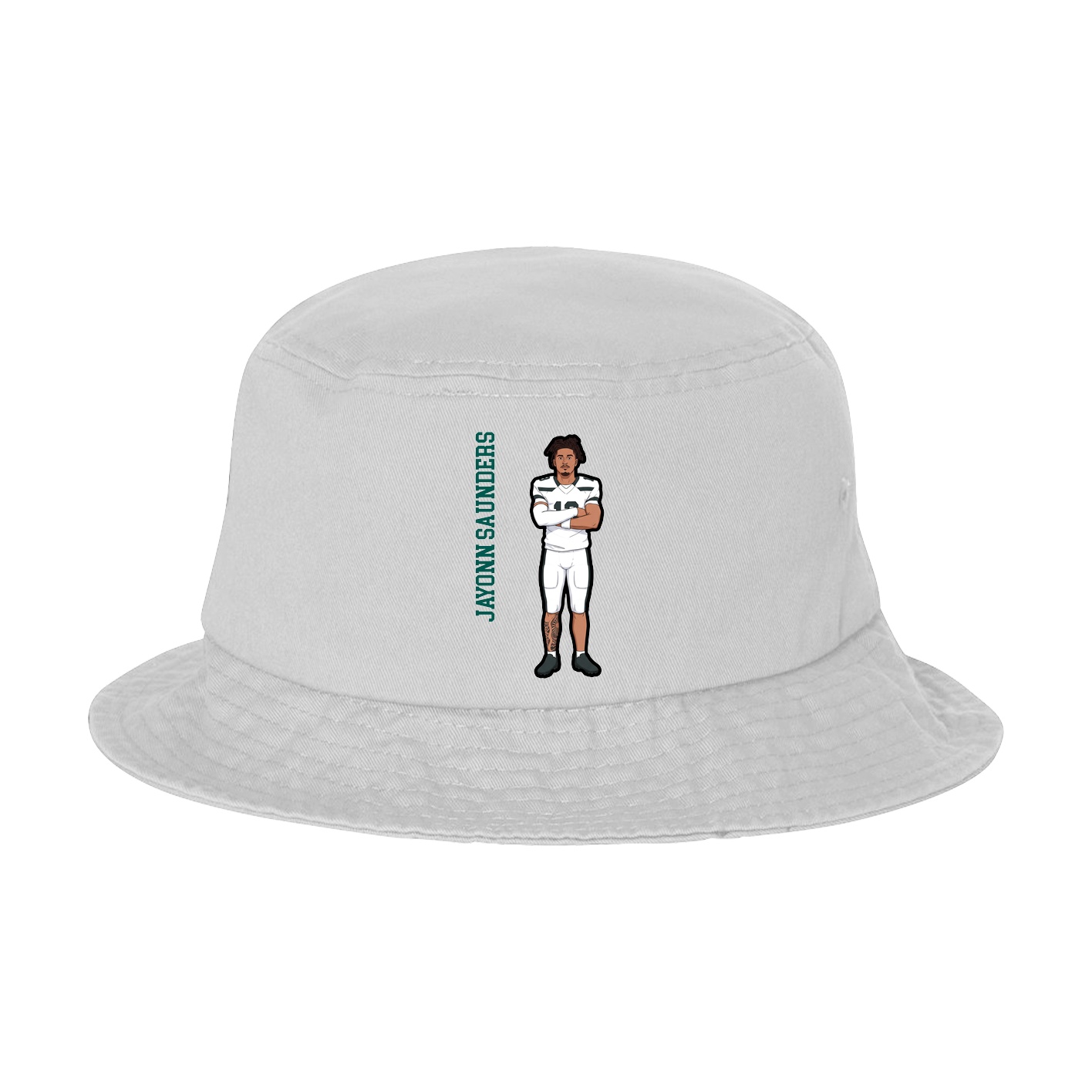 Bucket Cap — Name Vertical in White