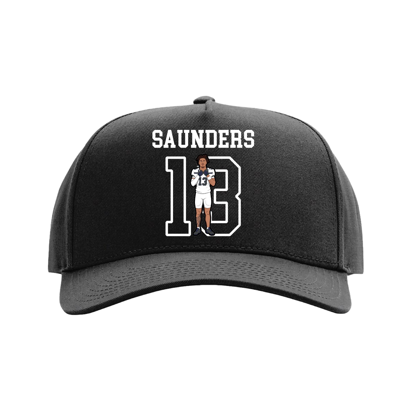 Full Fabric Five-Panel Champ Cap — Shirsey in Black
