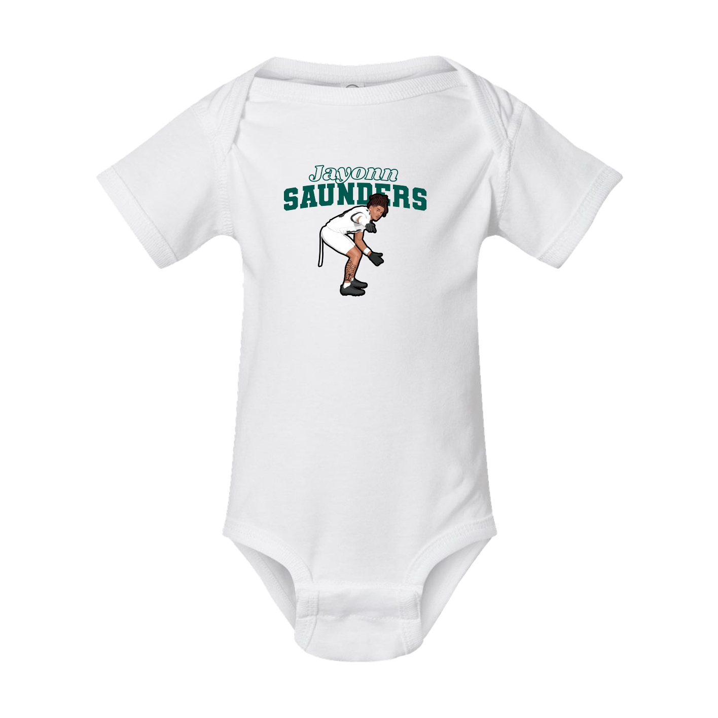 Baby Onesie — Name Arch in White