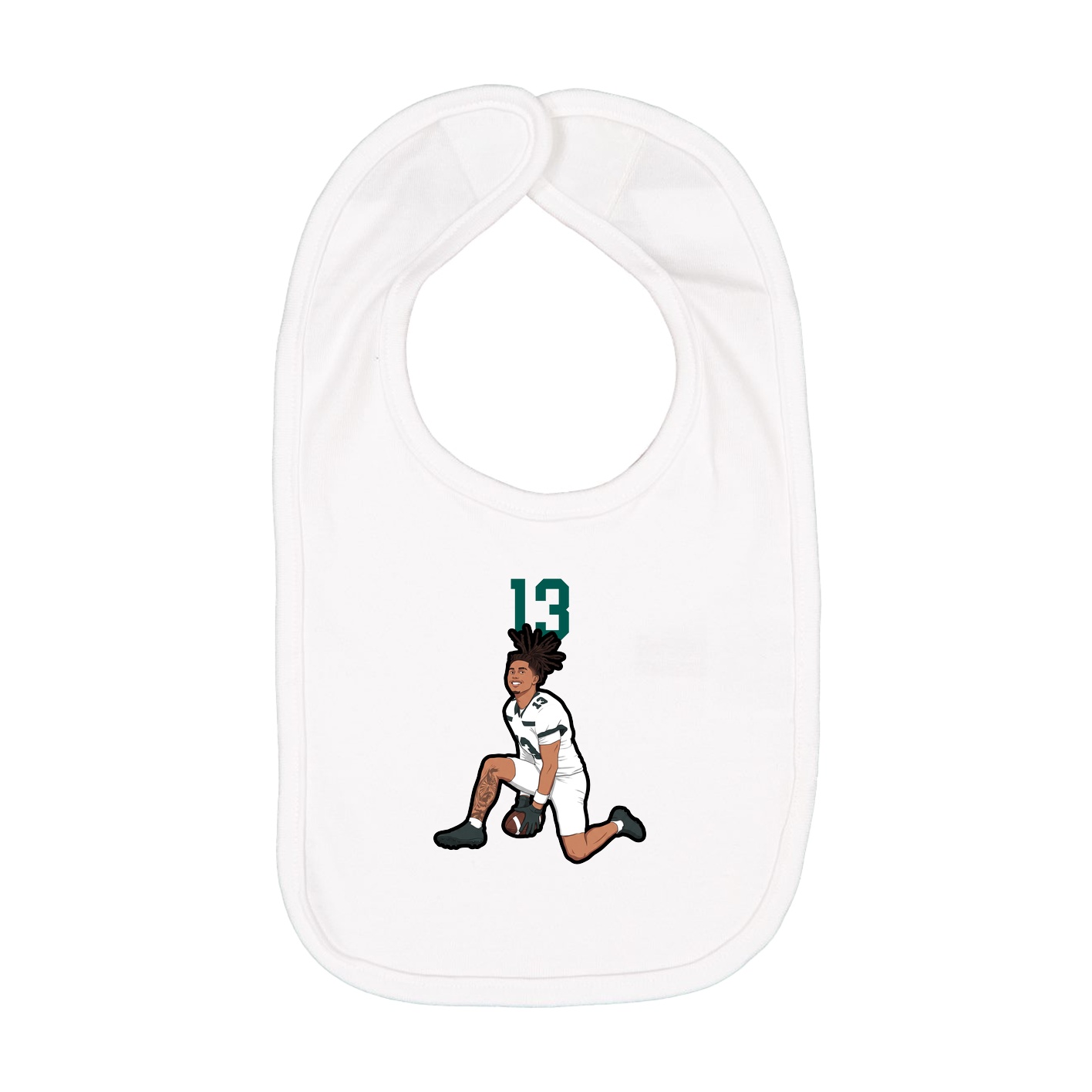 Infant Bib — Number Top in White