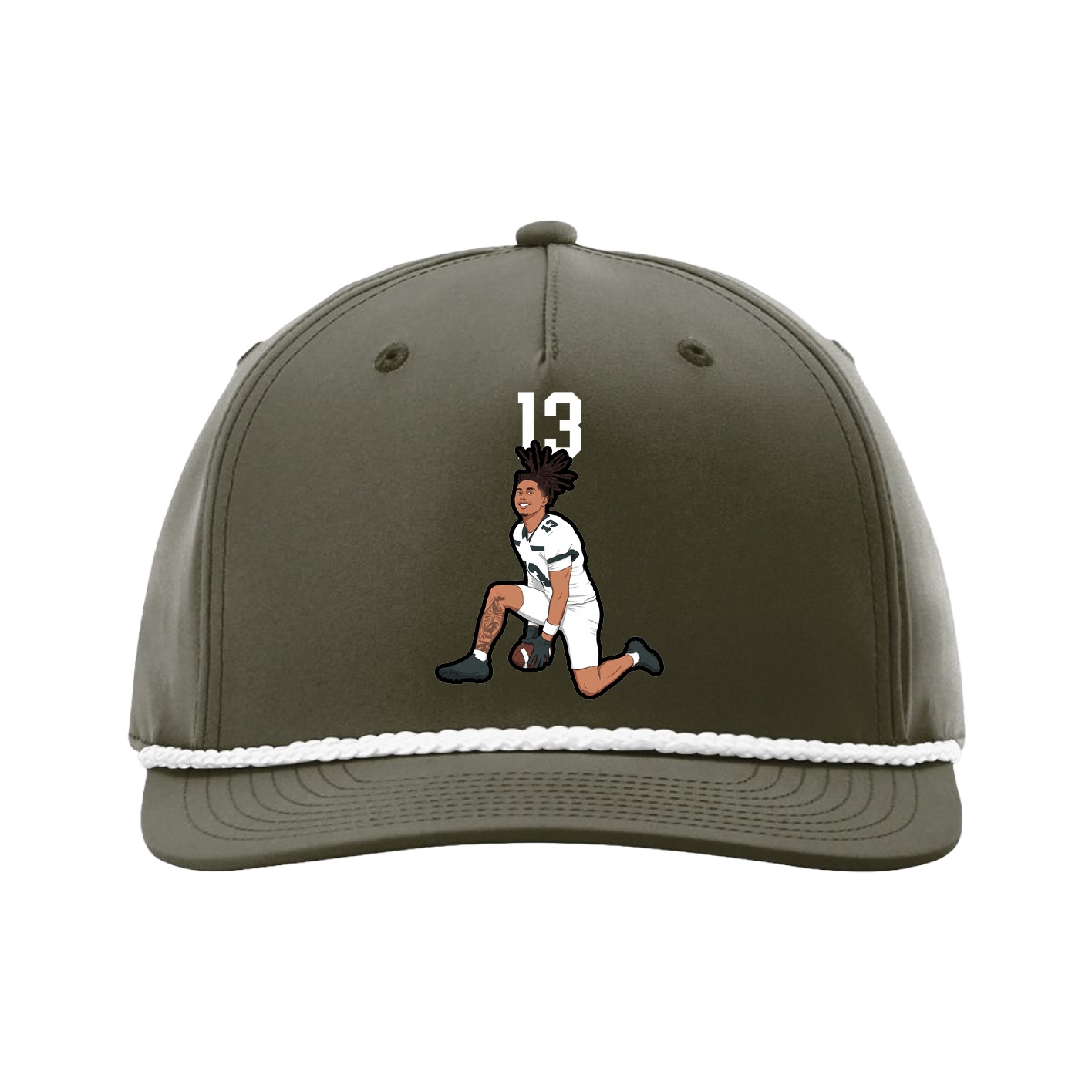 Five-Panel Classic Rope Cap — Number Top in Green