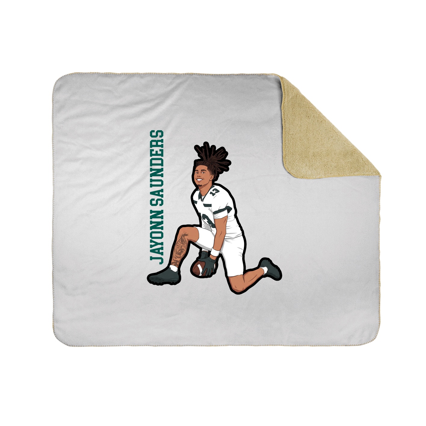 Throw Blanket — Name Vertical in White