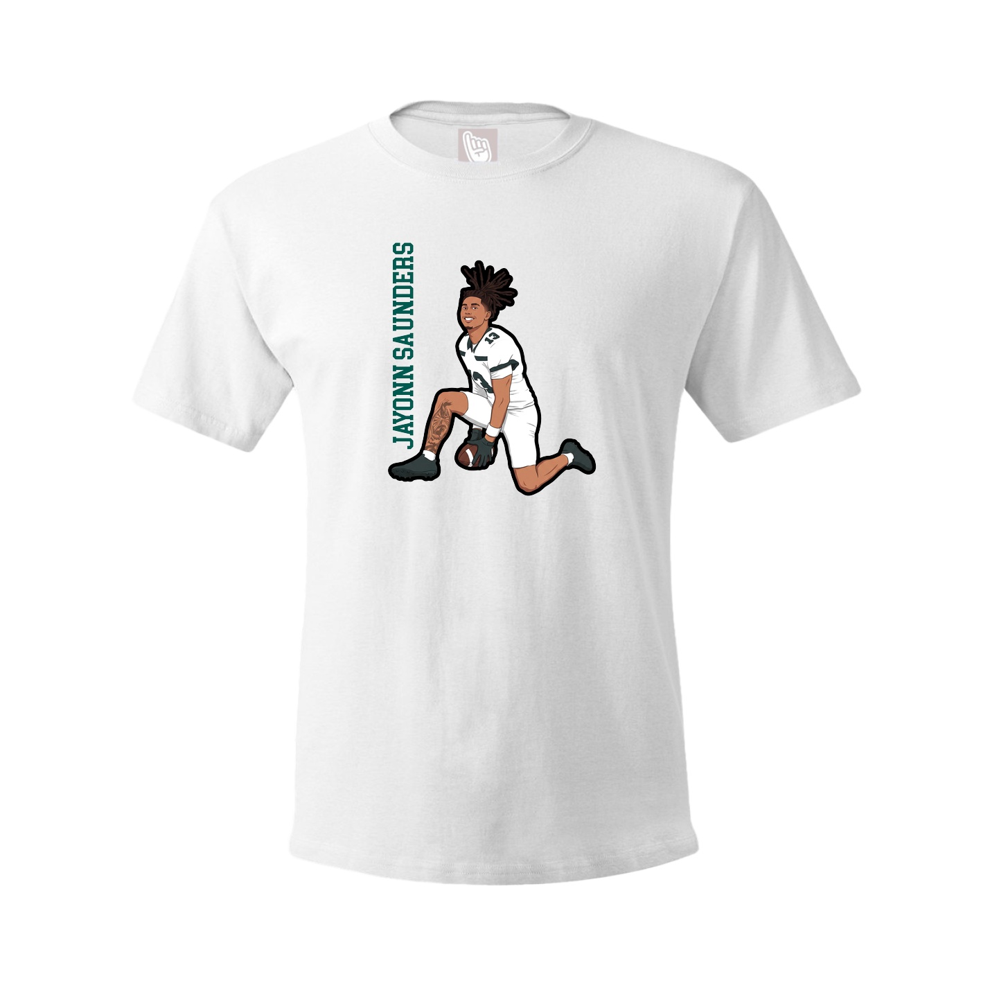 Tee — Name Vertical in White