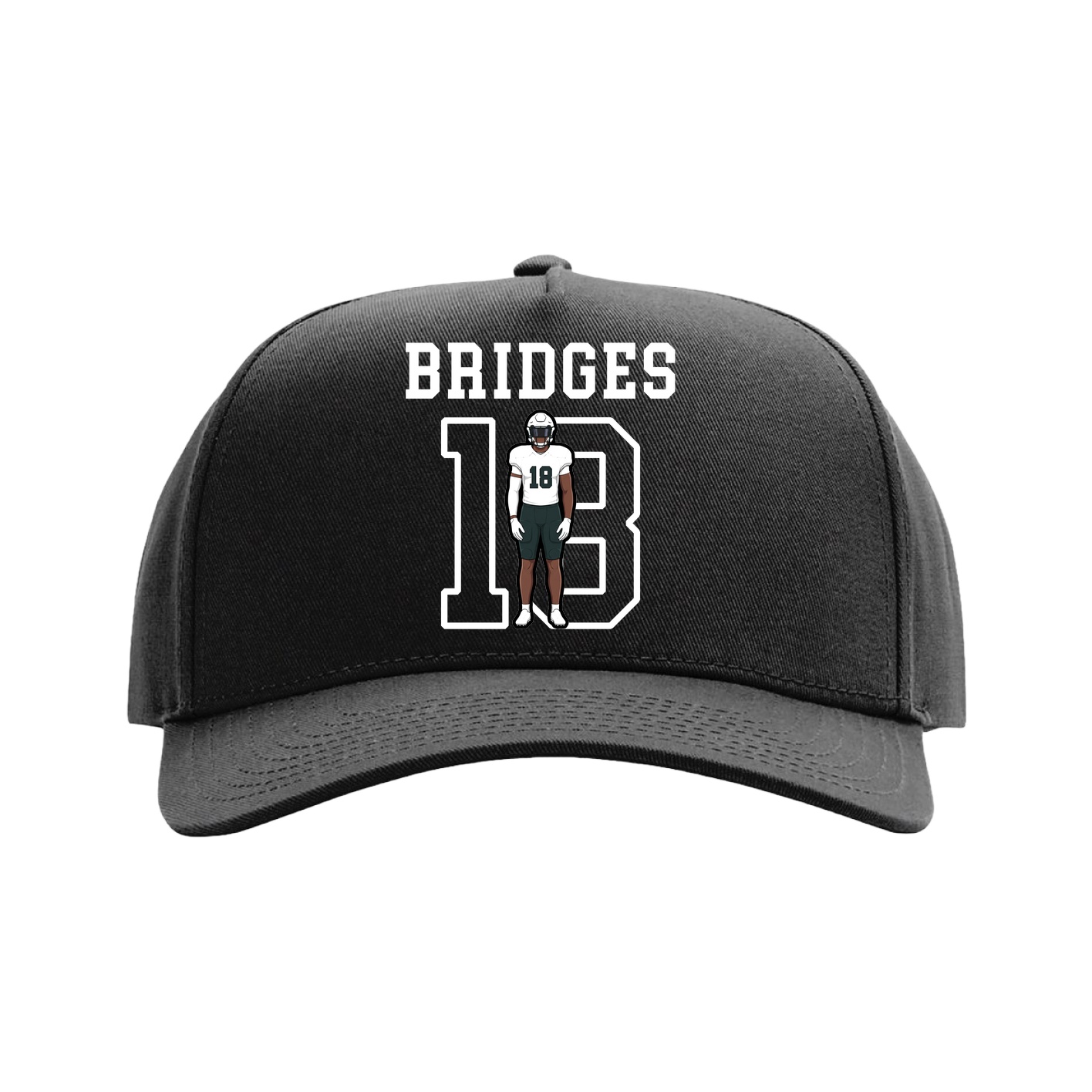 Full Fabric Five-Panel Champ Cap — Shirsey in Black