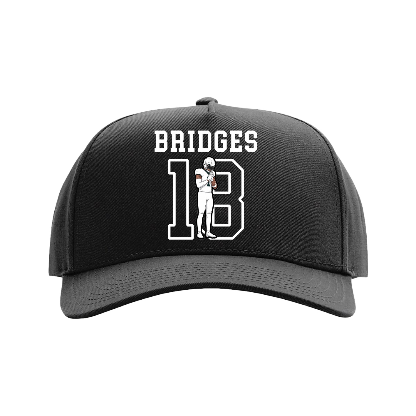 Full Fabric Five-Panel Champ Cap — Shirsey in Black