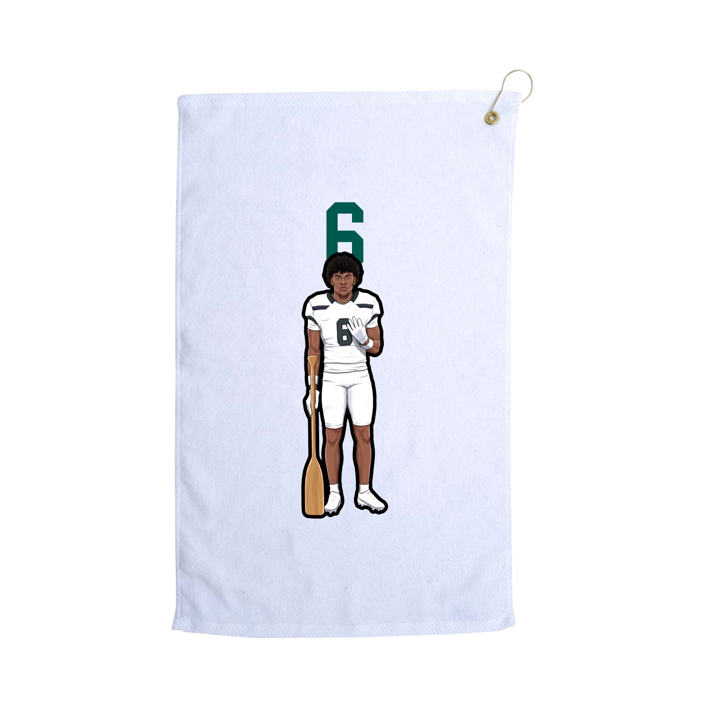 Golf Towel — Number Top in White