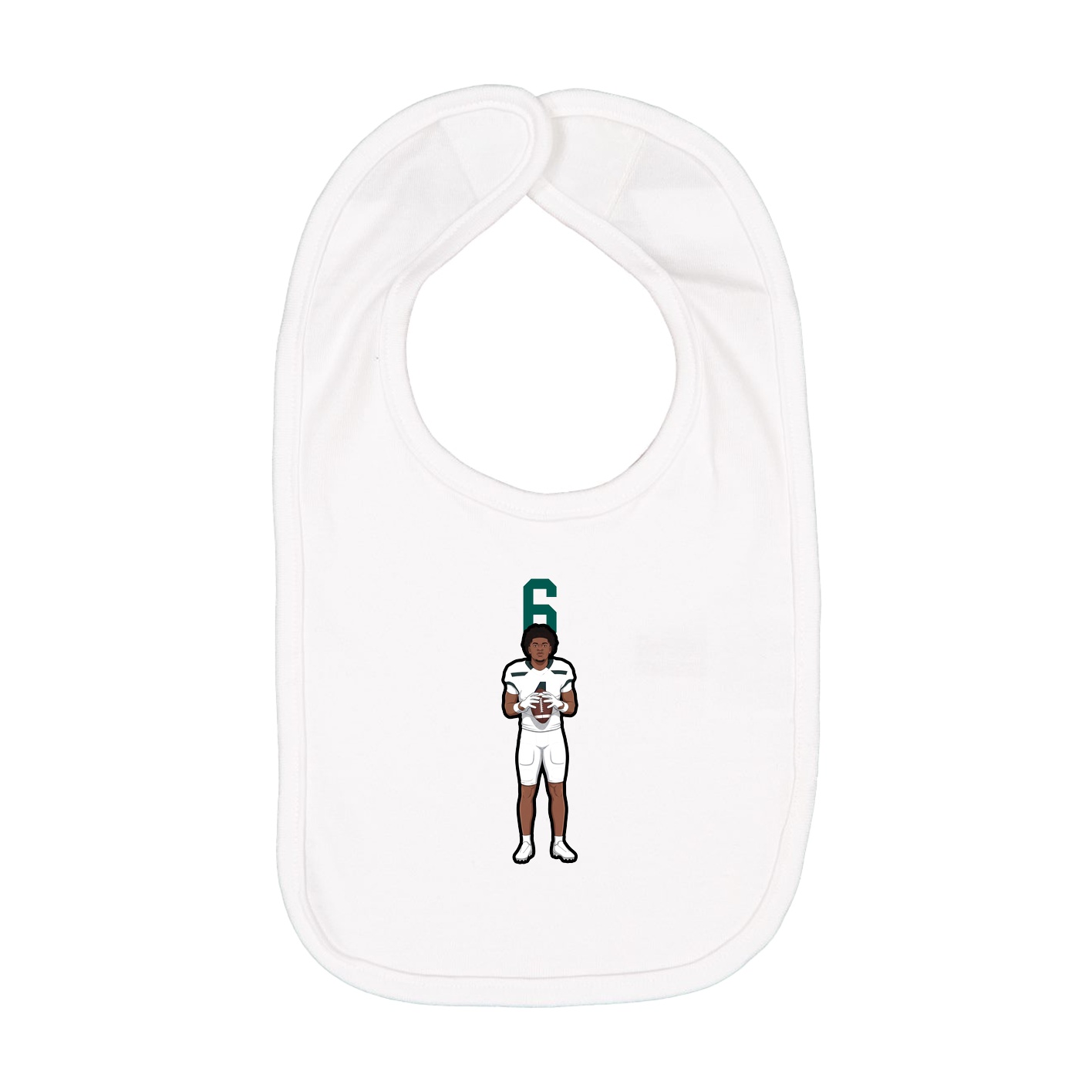 Infant Bib — Number Top in White