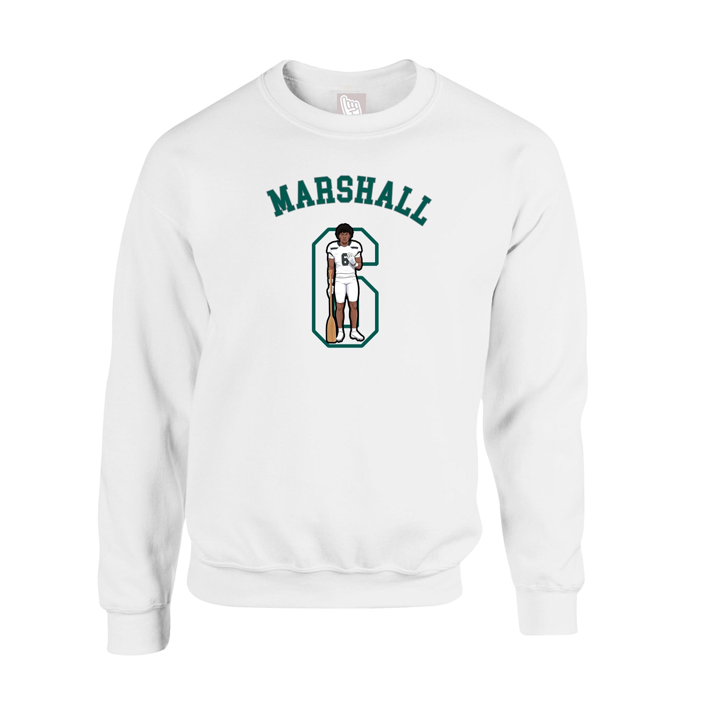Fleece Crew — Shirsey Arch in White