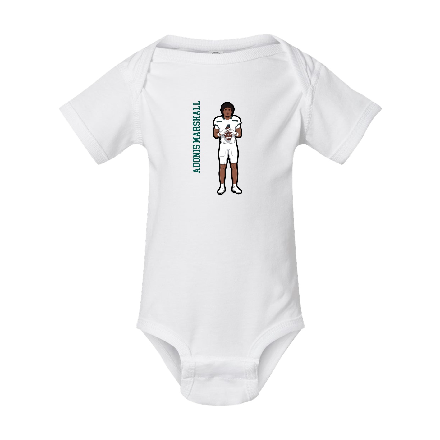 Baby Onesie — Name Vertical in White