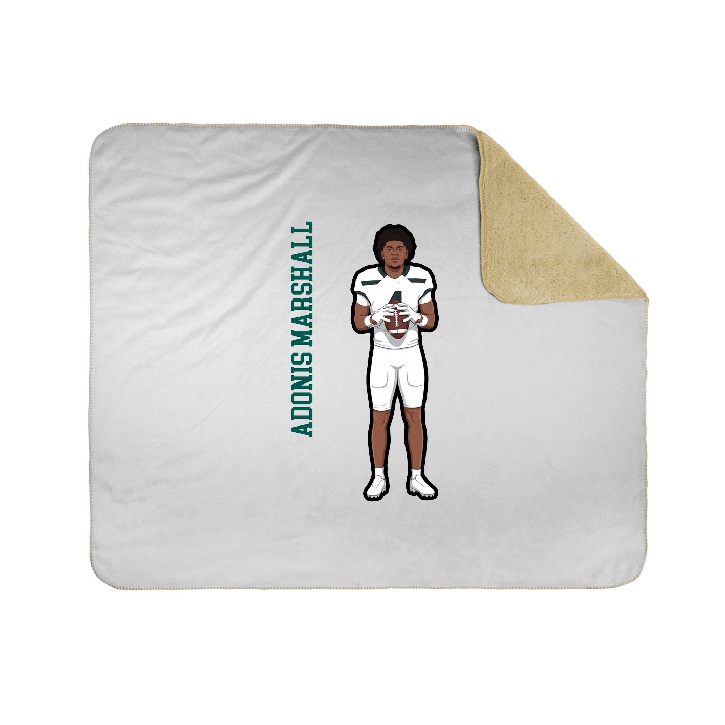 Throw Blanket — Name Vertical in White