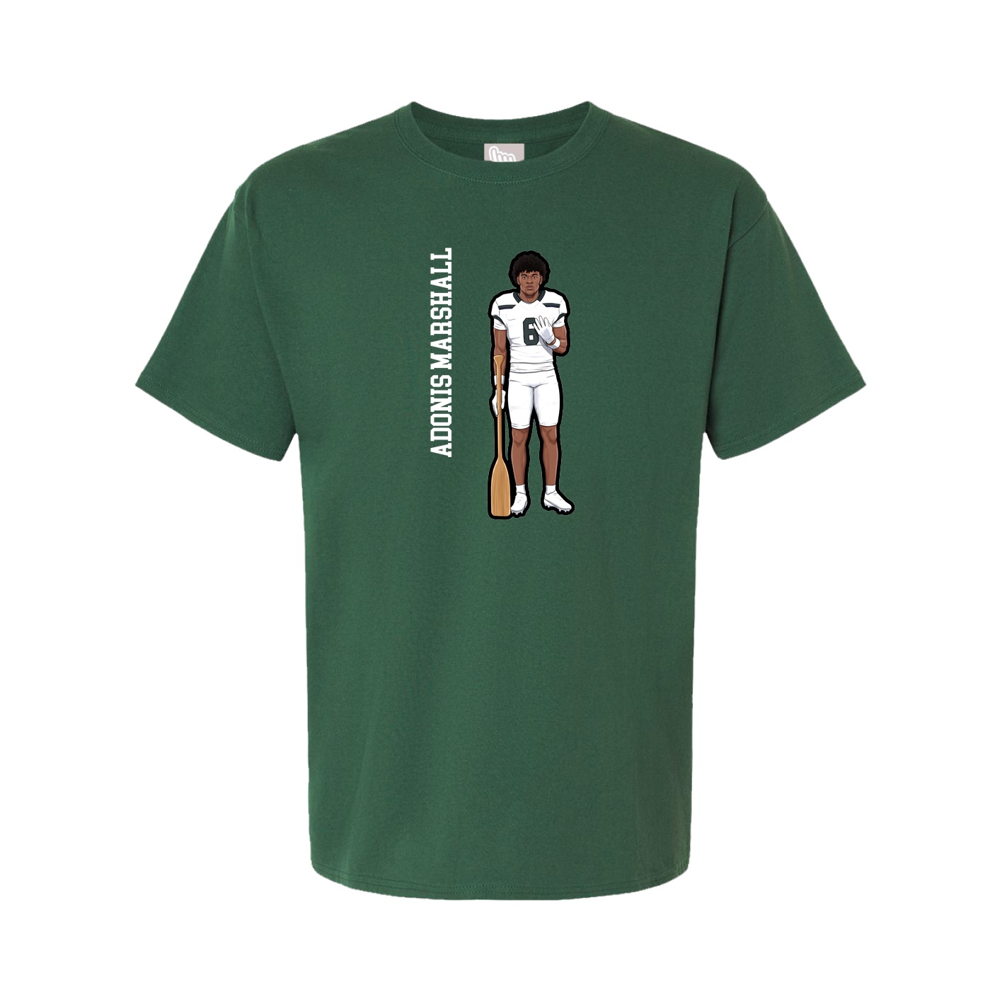 Youth Tee — Name Vertical in Green